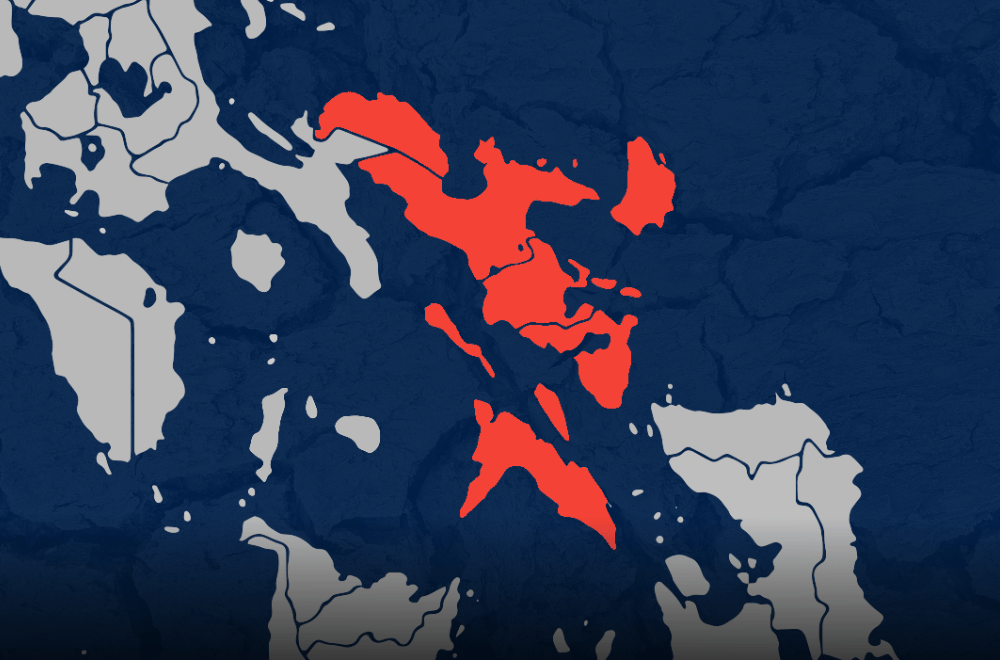 Highlighted map of the Bicol Region