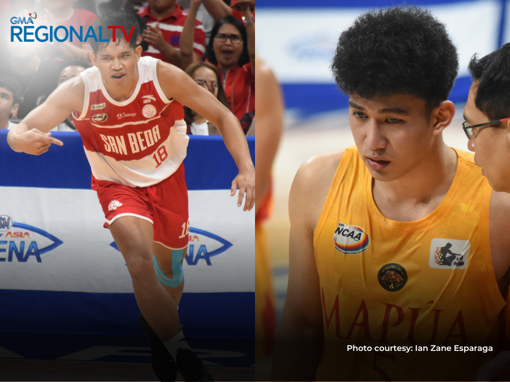 In photo: James Payosing of San Beda (L), JC Recto of Mapua