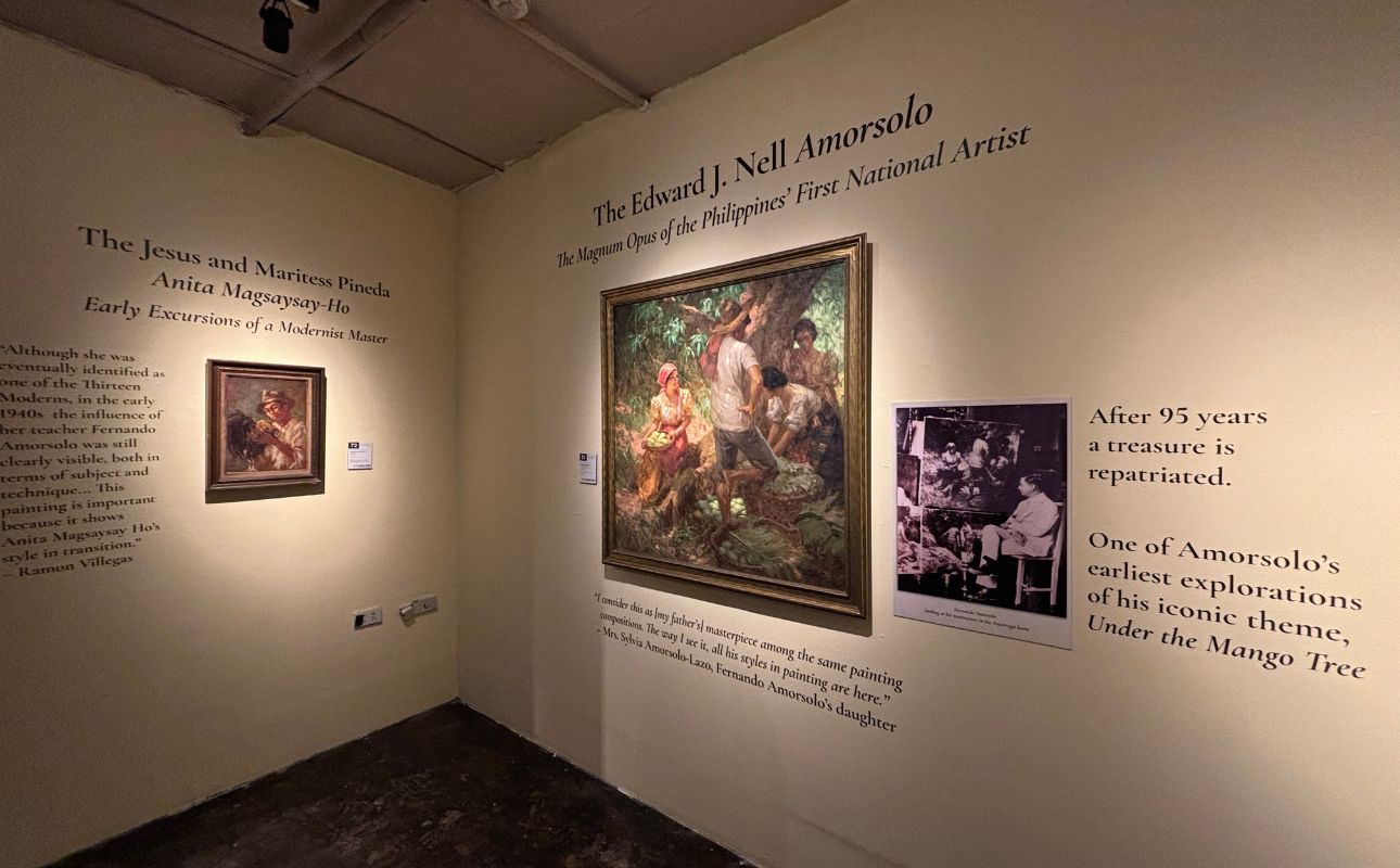 Fernando Amorsolo's "Under the Mango Tree" on display at the León Gallery