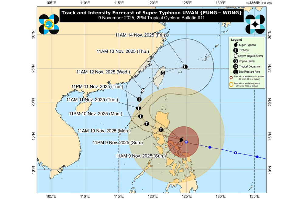 #UwanPH continues to pound Bicol, moves west northwestward