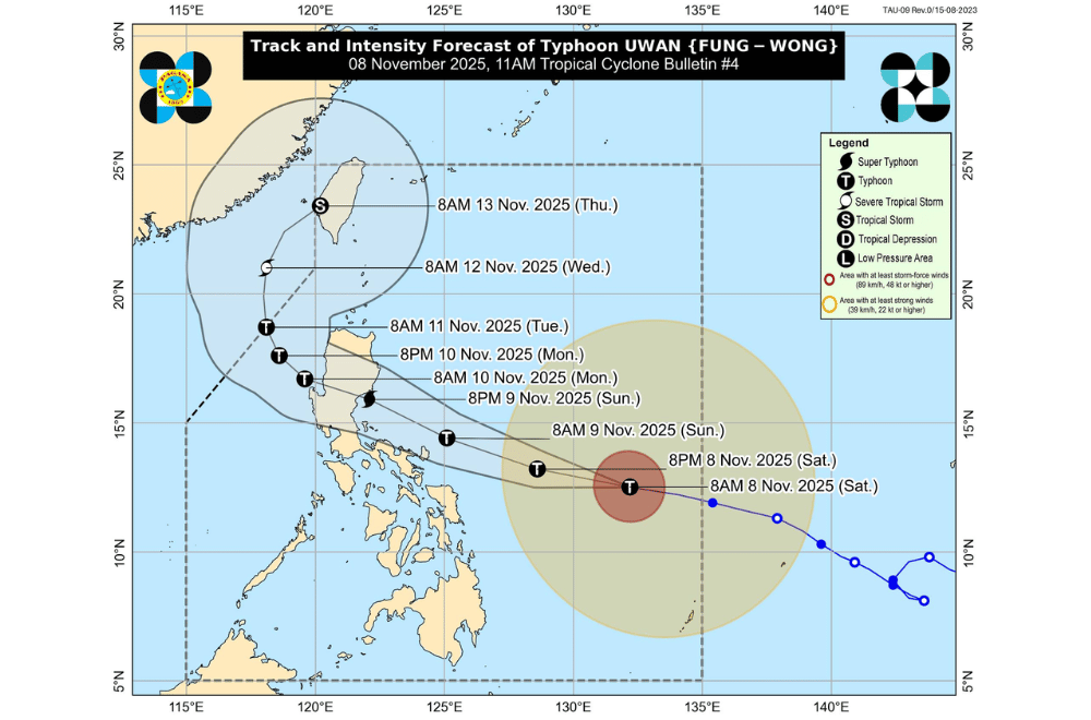 #UwanPH rapidly intensifies, may hit Luzon at peak strength