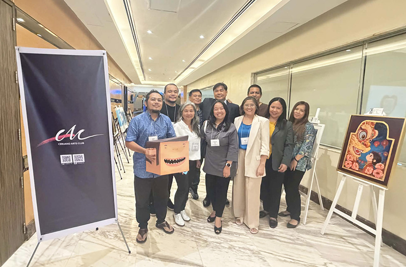 The author (in white blazer) with fellow artists and friends of the Cebuano Arts Club.