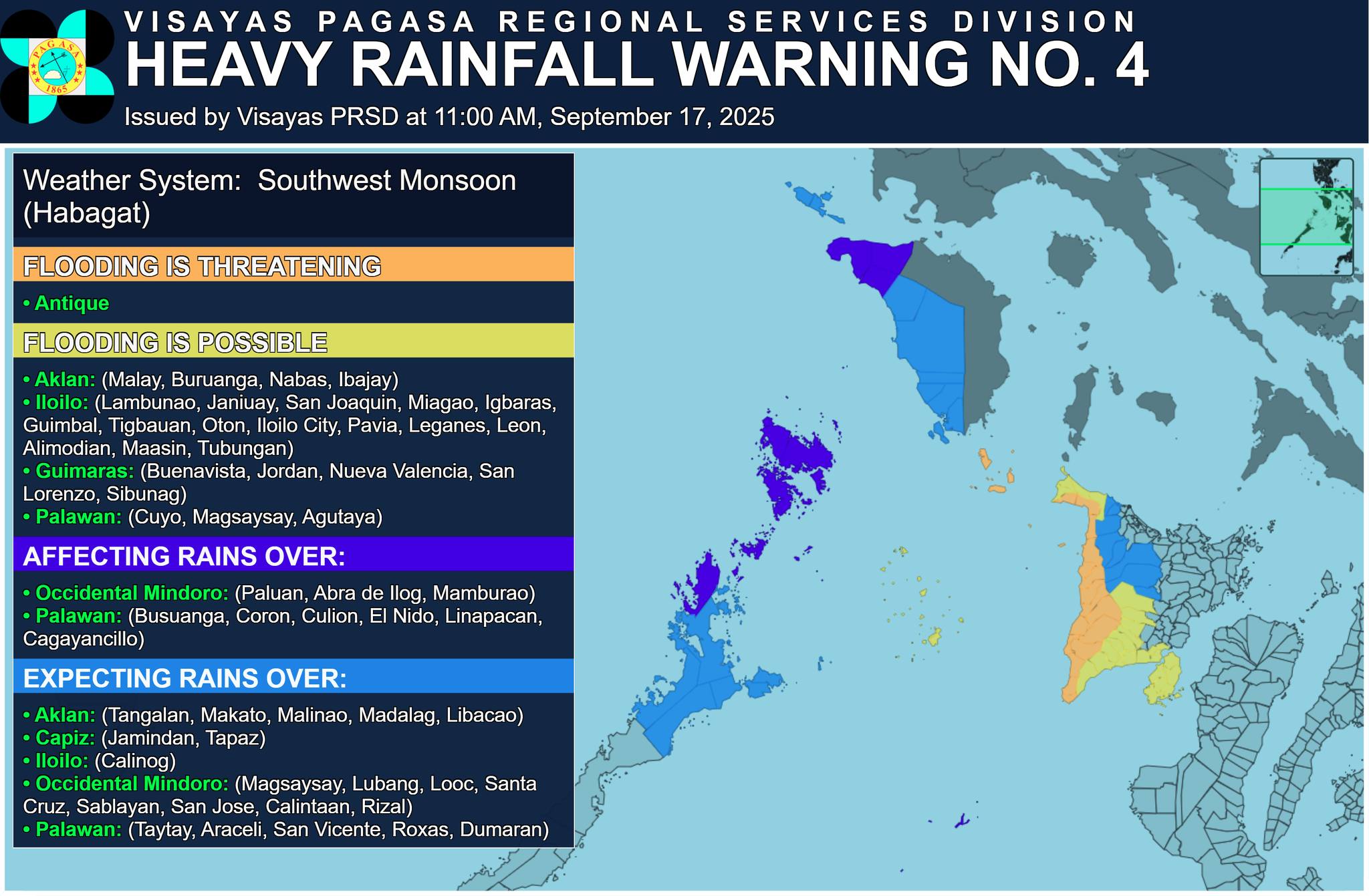 Card courtesy: DOST-PAGASA/Visayas PRSD