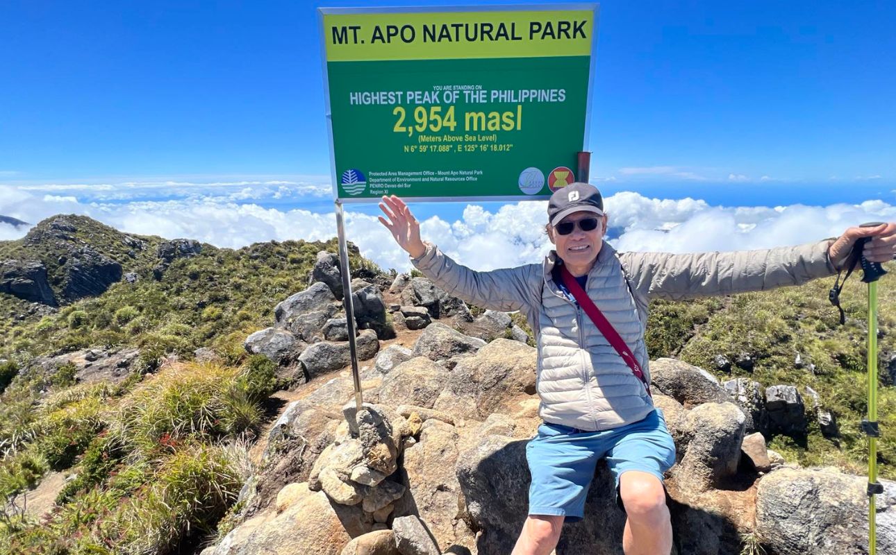 Sergio Palomo, 81, reached Mt. Apo's highest peak during his May 10-12 trail | Photo: Lakaw ni Paw