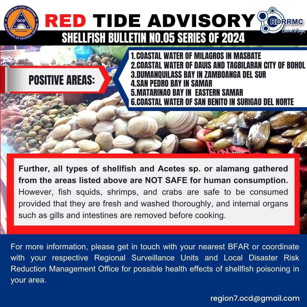 3 Visayas areas among 6 found positive of red tide