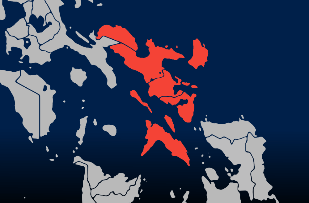 Highlighted map of the Bicol Region