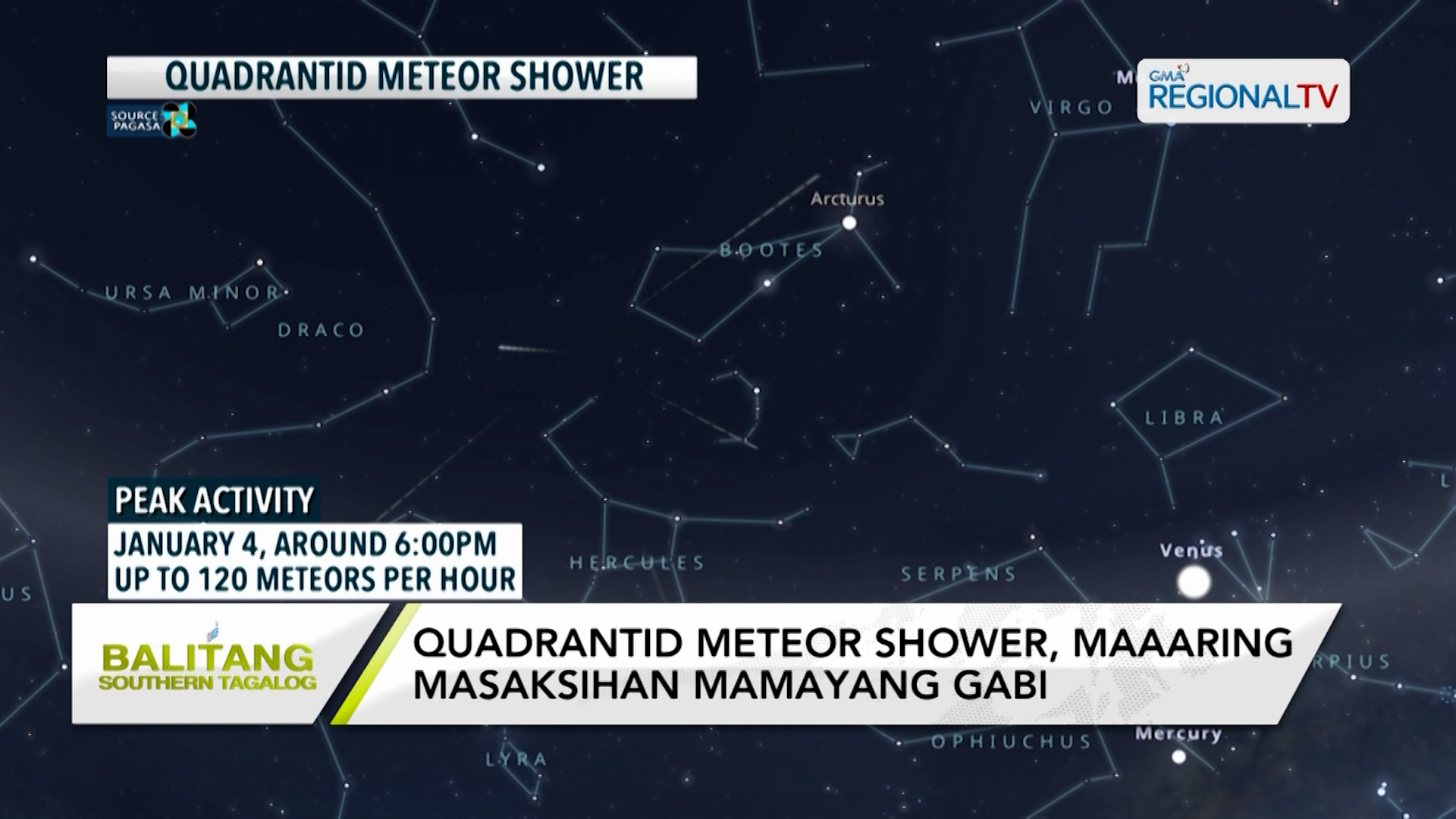 Quadrantid meteor shower, maaaring masaksihan