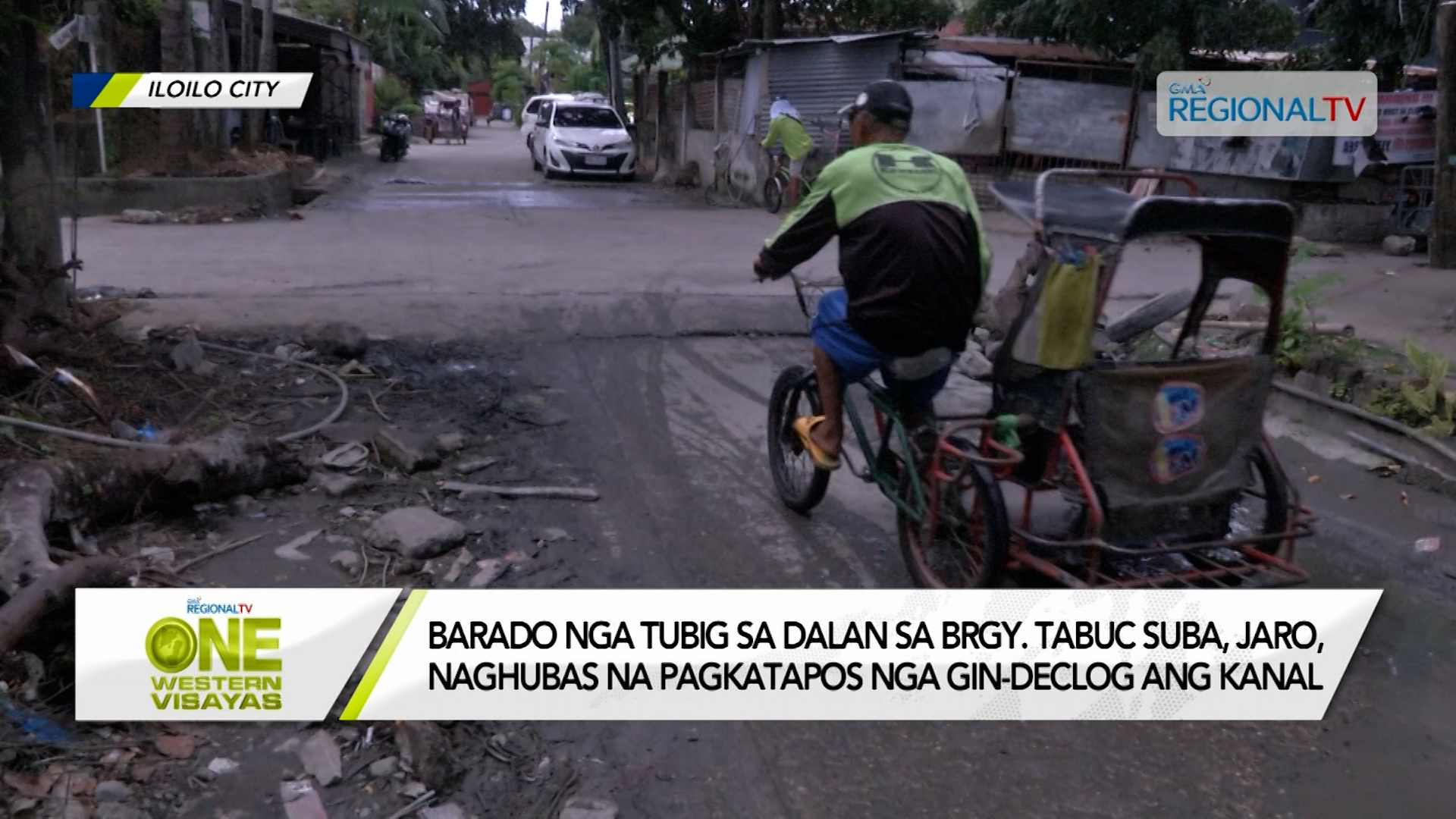 Barado nga tubig sa dalan sa Brgy. Tabuc Suba, Jaro, naghubas na