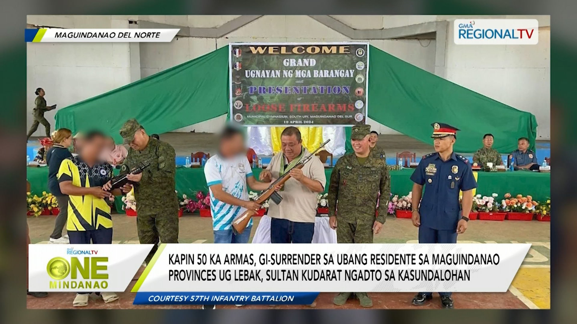 Mga armas, gi-surrender sa Maguindanao del Norte.