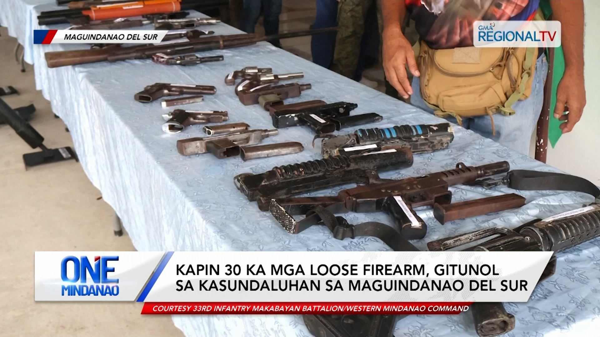 30 loose firearms, gitunol sa kasundaluhan sa Maguindanao del Sur