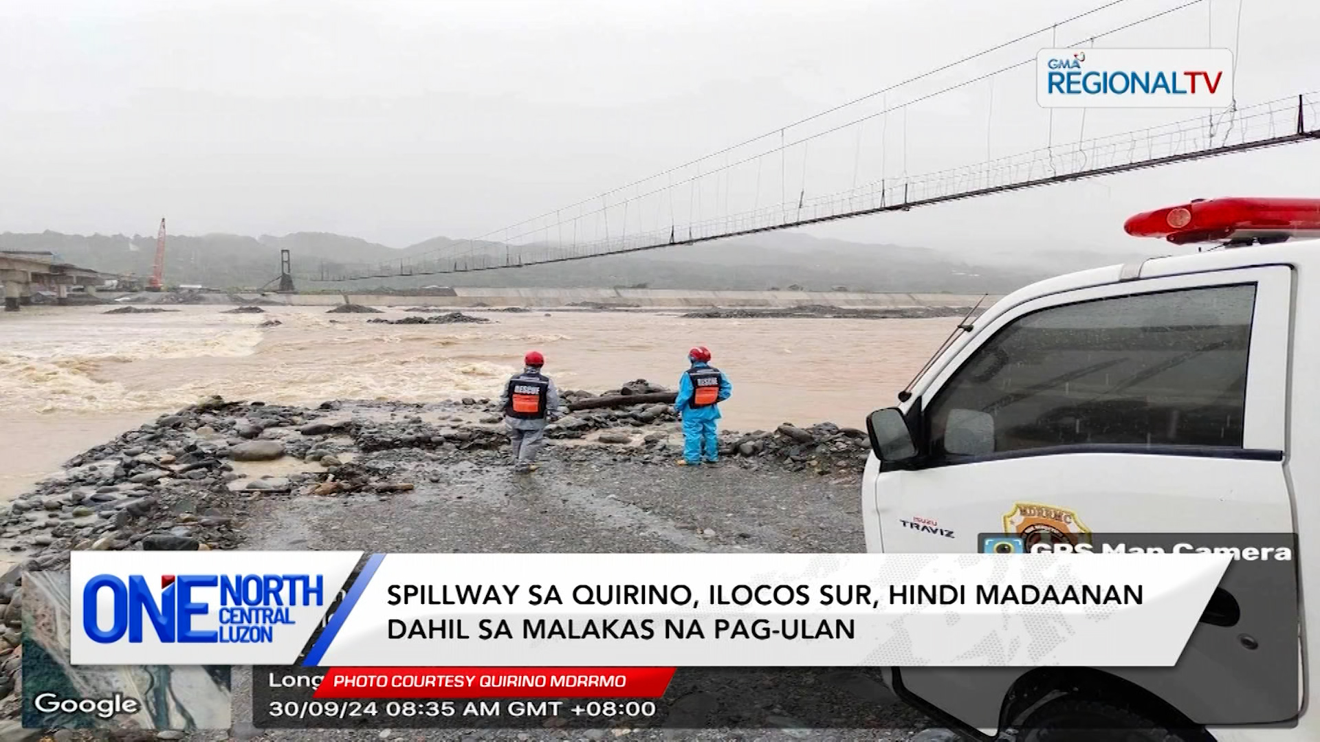 Spillway sa Ilocos Sur, hindi madaanan dahil sa malakas na pag-ulan