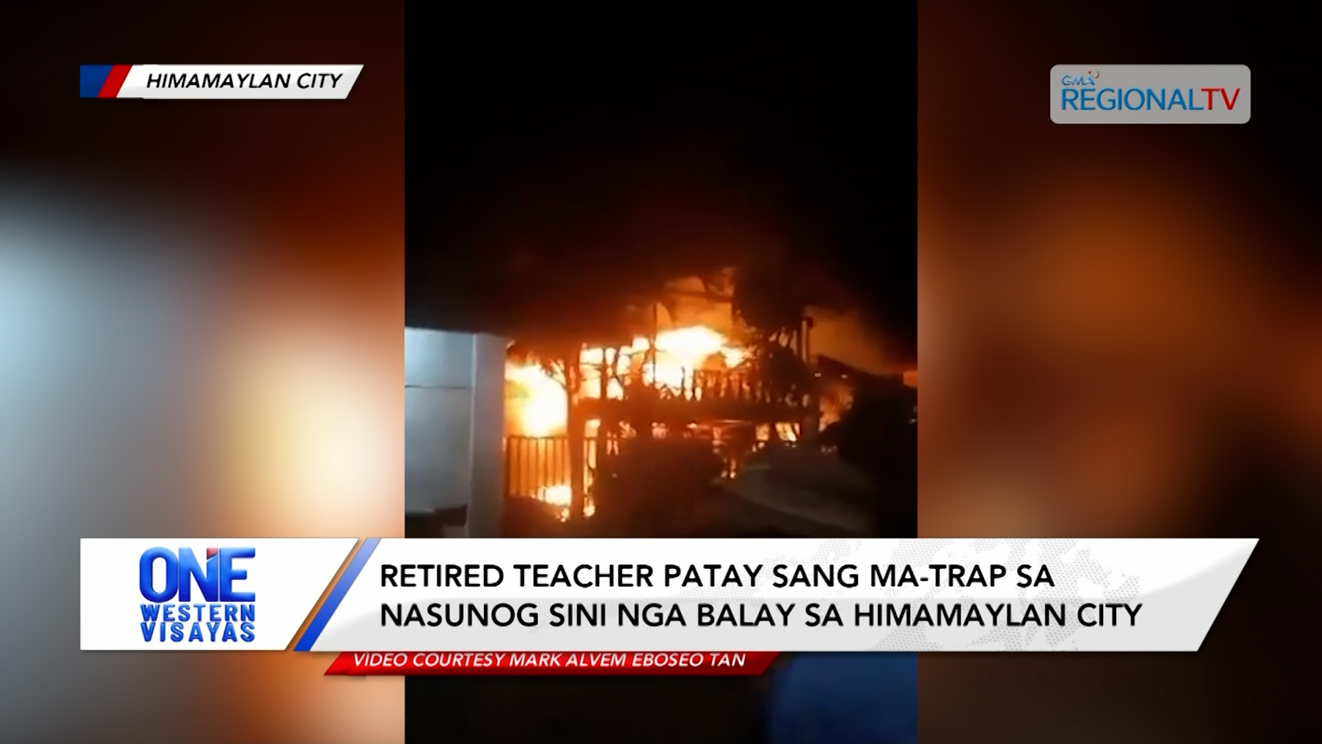 Retired teacher patay sang ma-trap sa nasunog sini nga balay sa Himamaylan City
