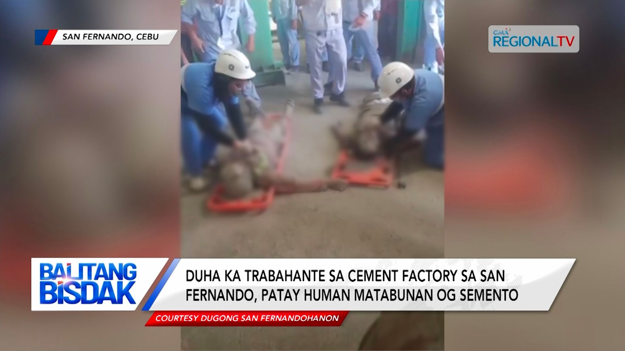 2 ka trabahante sa cement factory sa San Fernando, patay human matabunan og semento