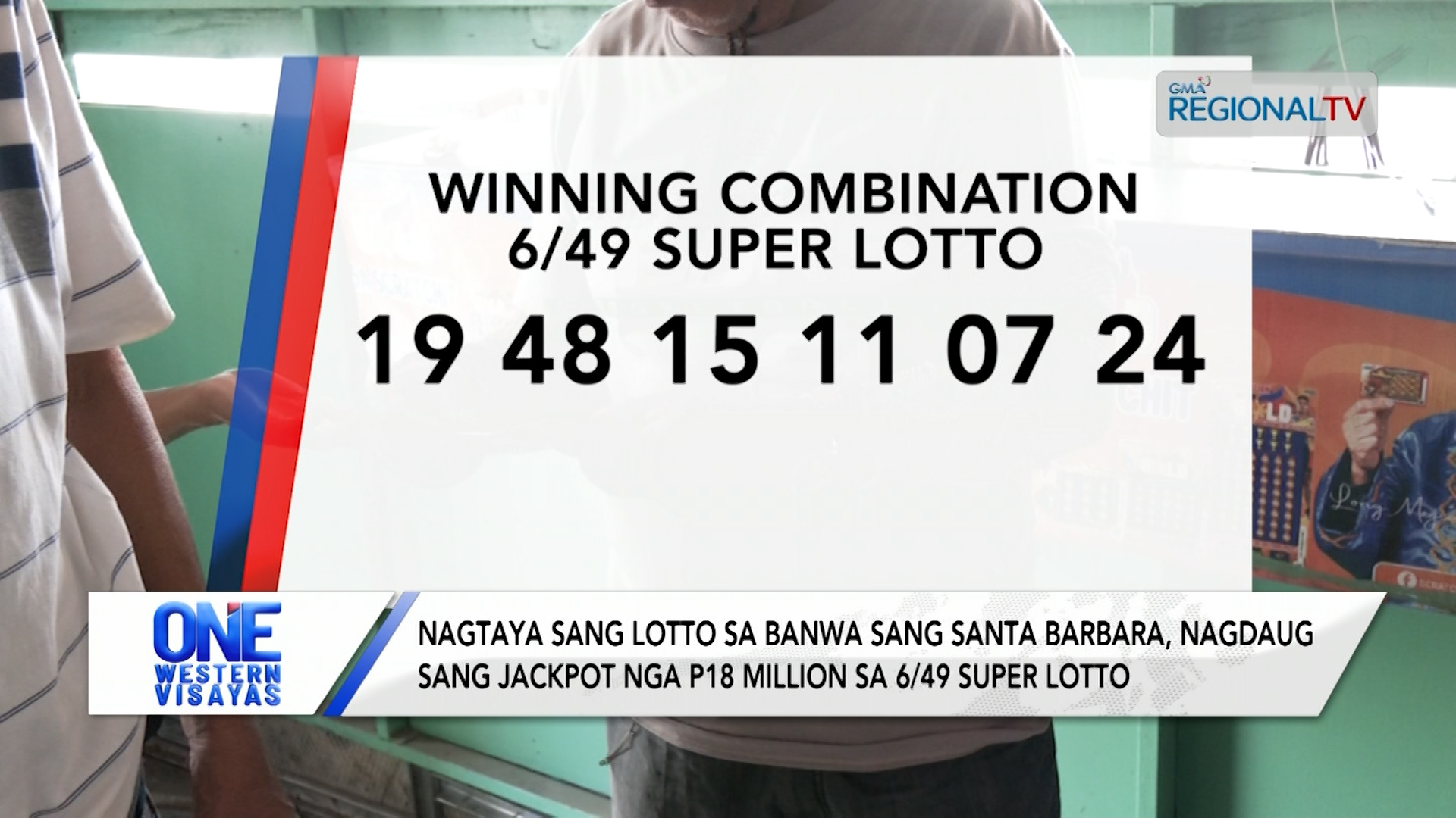Nagtaya sa 6/49 super lotto sa Santa Barbara, nagdaug sang P18 million jackpot]