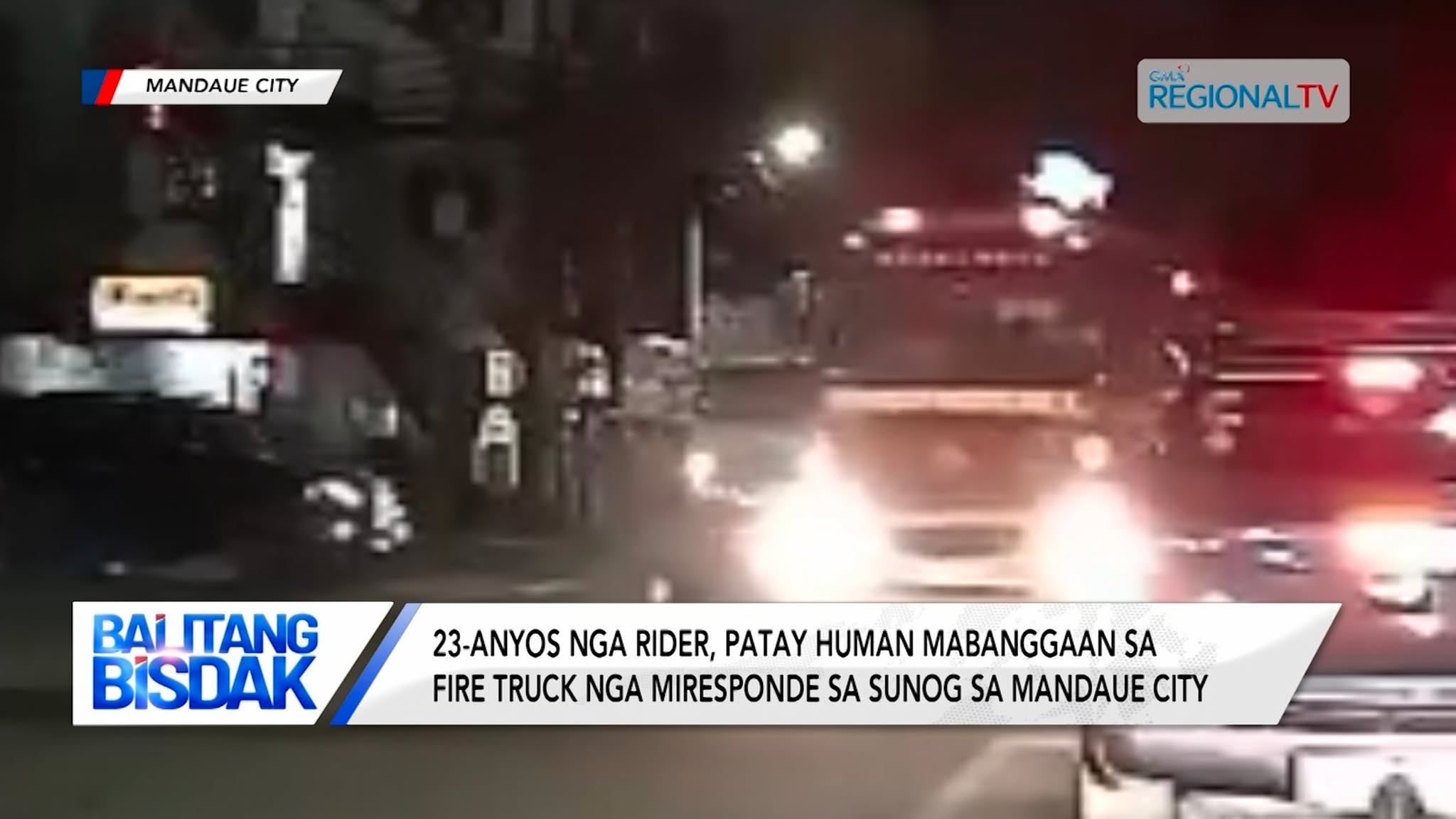 Rider, nabangga-patay sa fire truck nga miresponde sa sunog sa Mandaue City