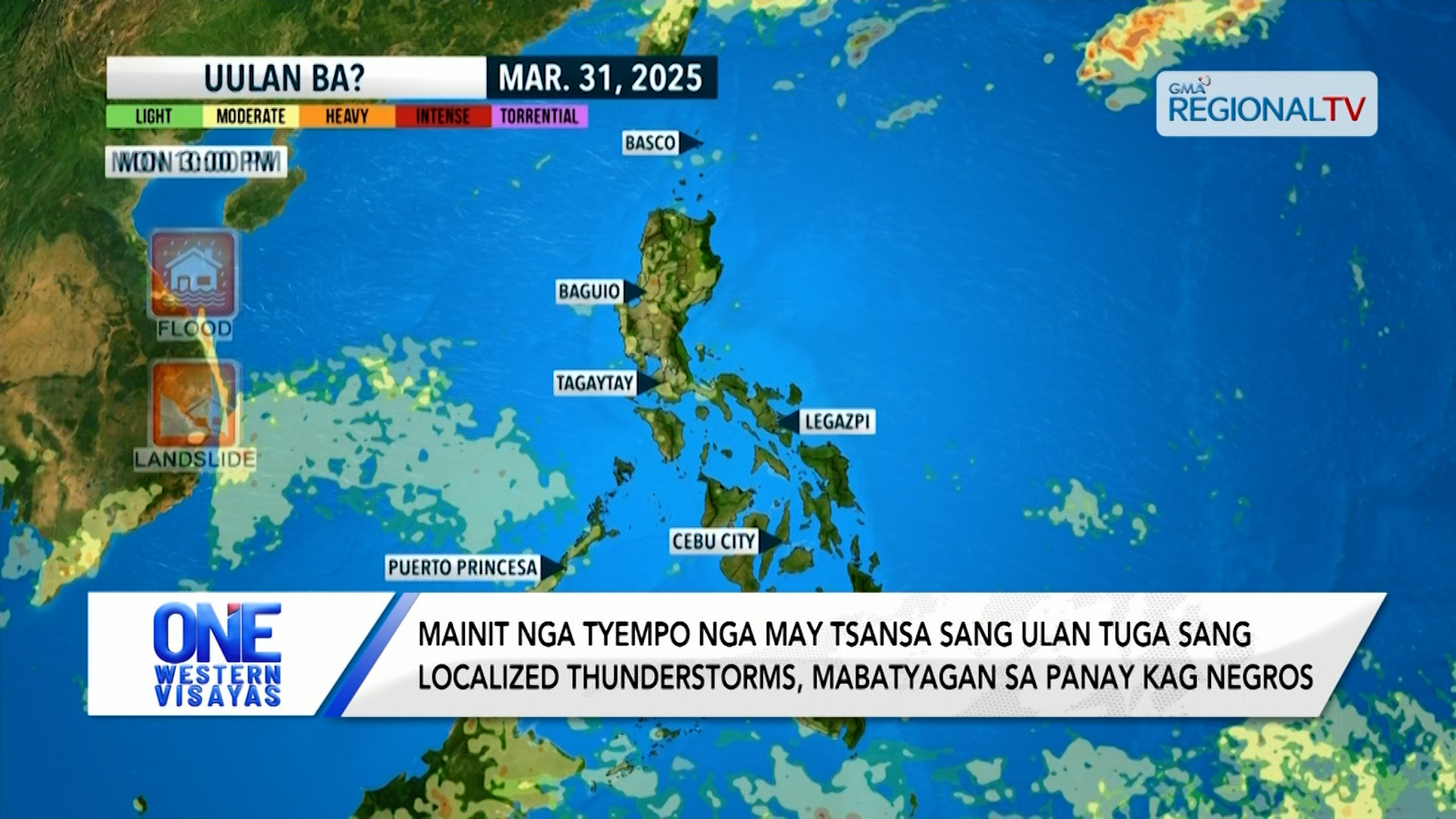 Mainit nga tyempo nga may tsansa sang ulan tuga sang localized thunderstorms
