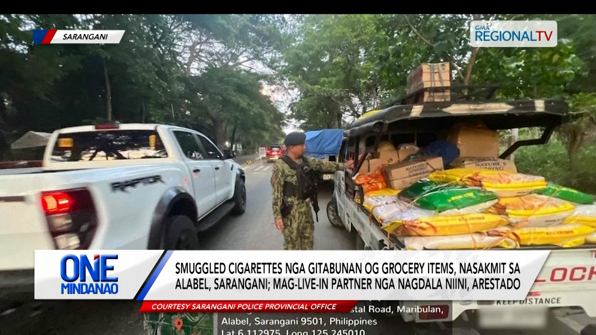 Smuggled cigarettes nga gitabunan og grocery items, nasakmit sa Sarangani