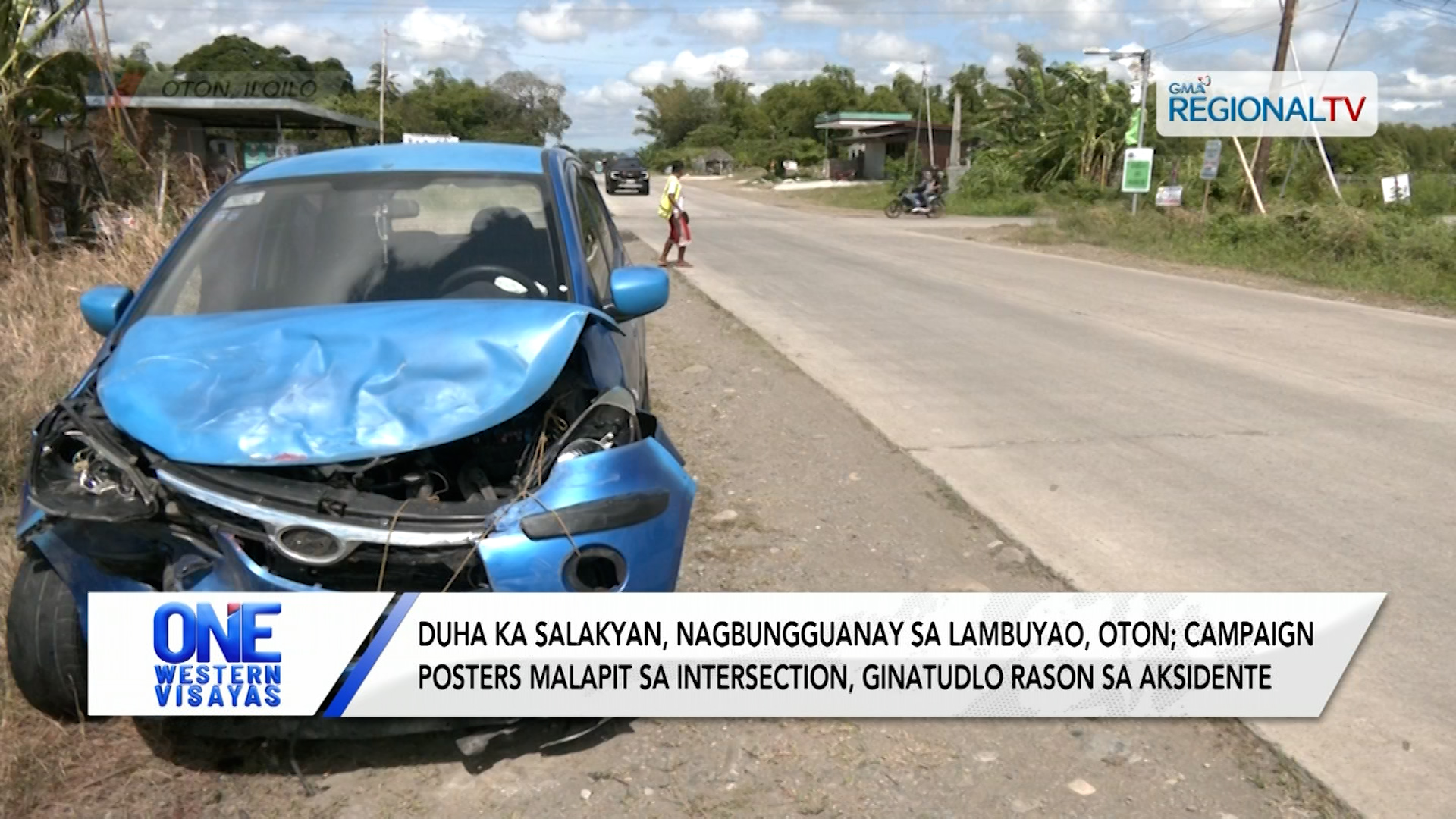 2 ka salakyan nagbungguanay sa Oton; campaign posters ginatudlo isa sa mga rason