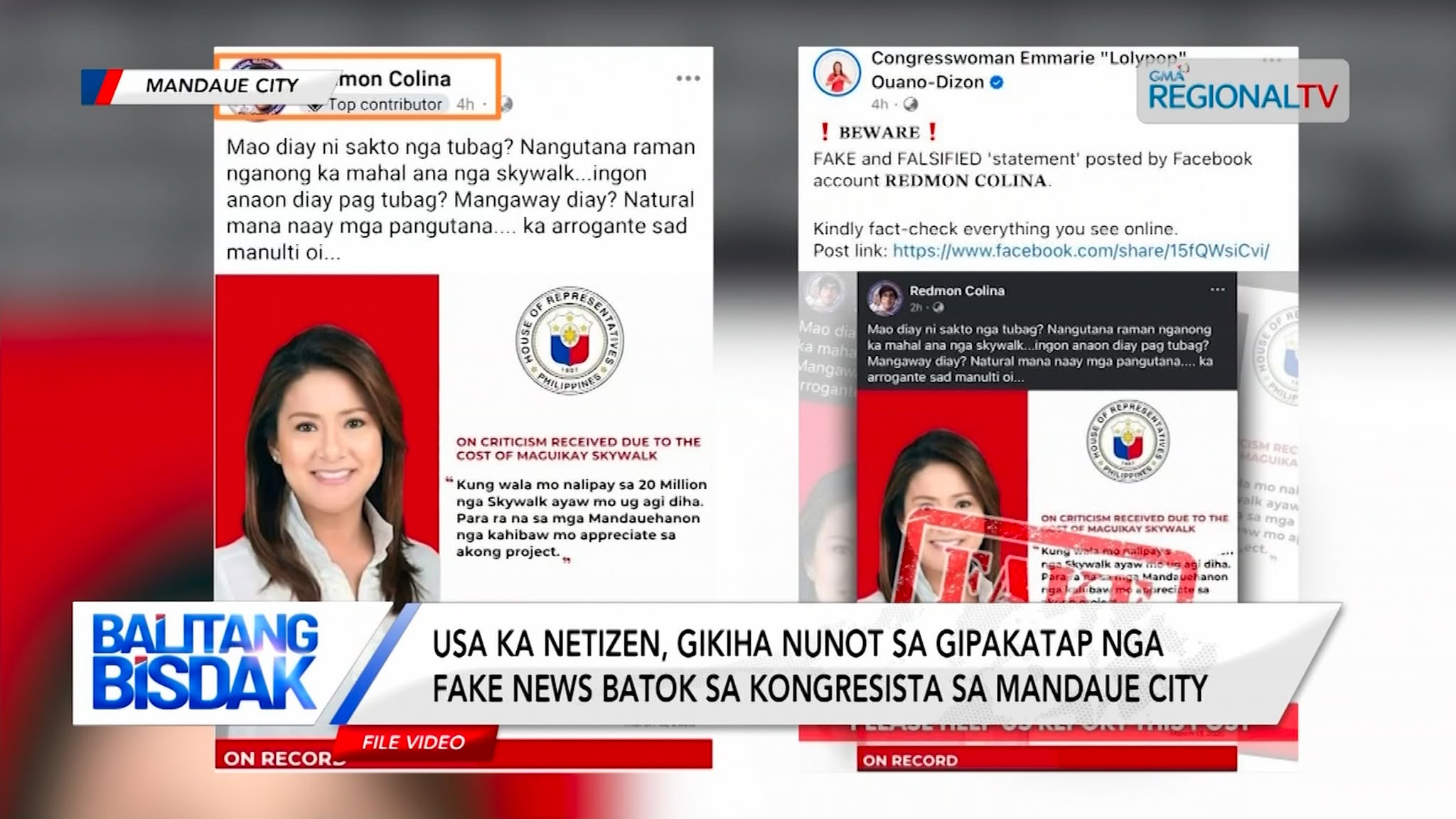 Netizen nga nag-edit sa original post sa kongresista sa Mandaue City, gikiha