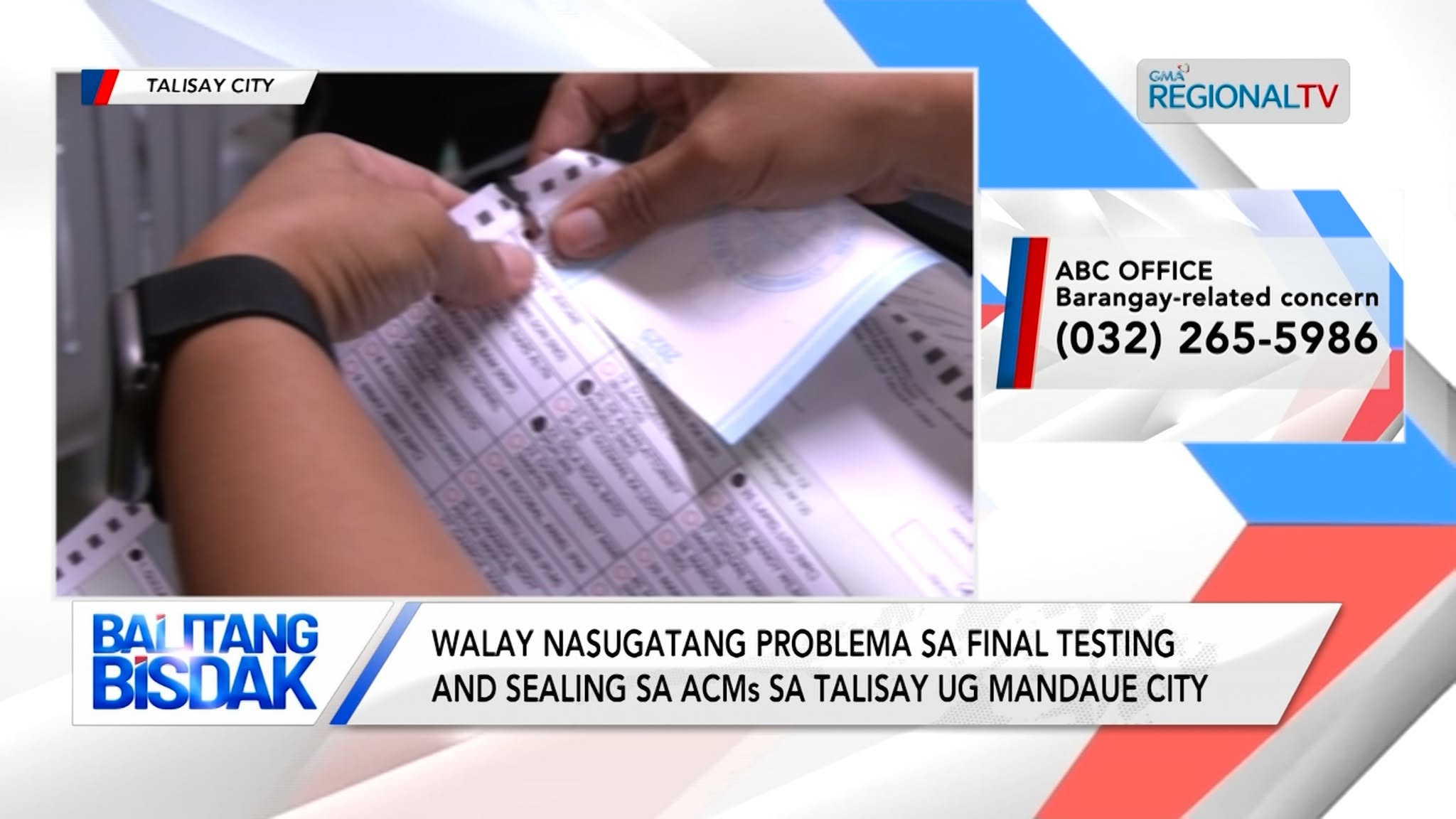 Walay nasugatang problema sa final testing and sealing sa ACMs sa Talisay