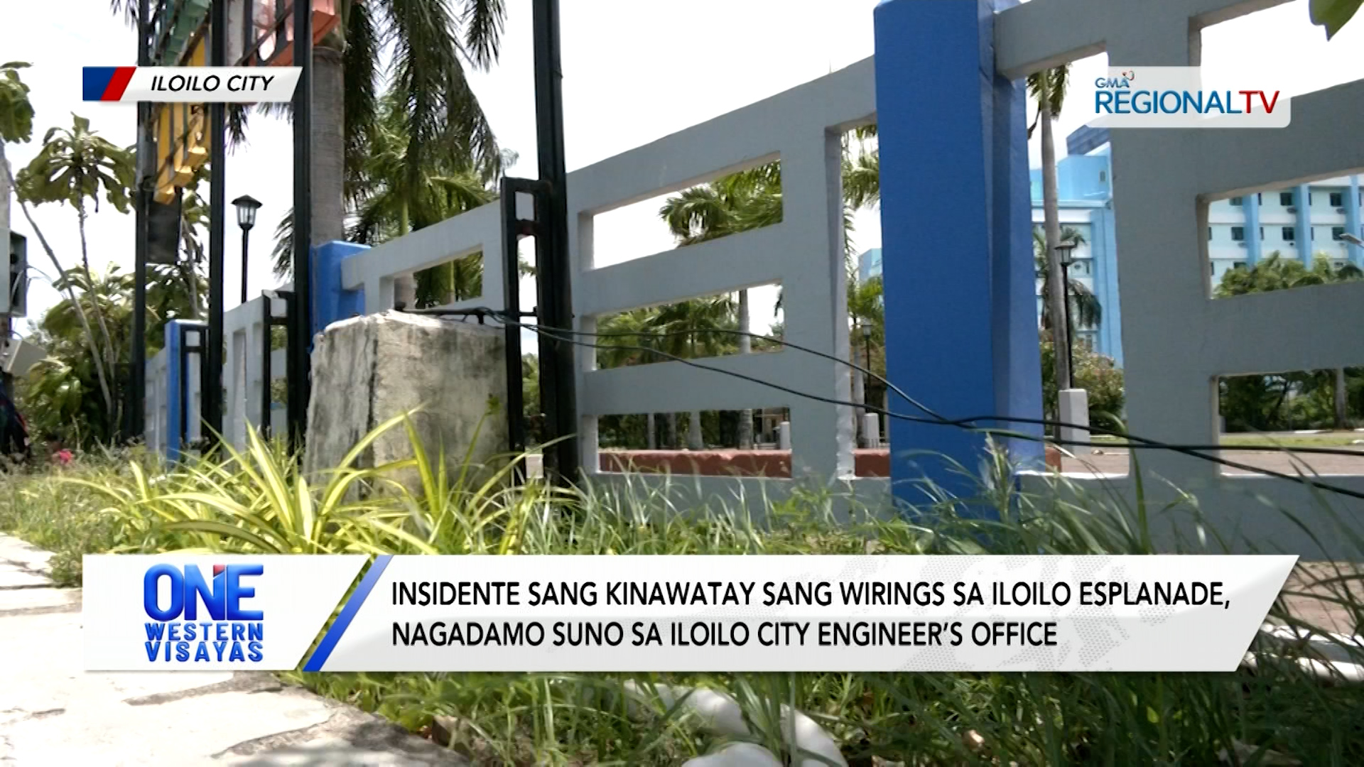 Insidente sang kinawatay sang wirings sa Iloilo Esplanade, nagadamo