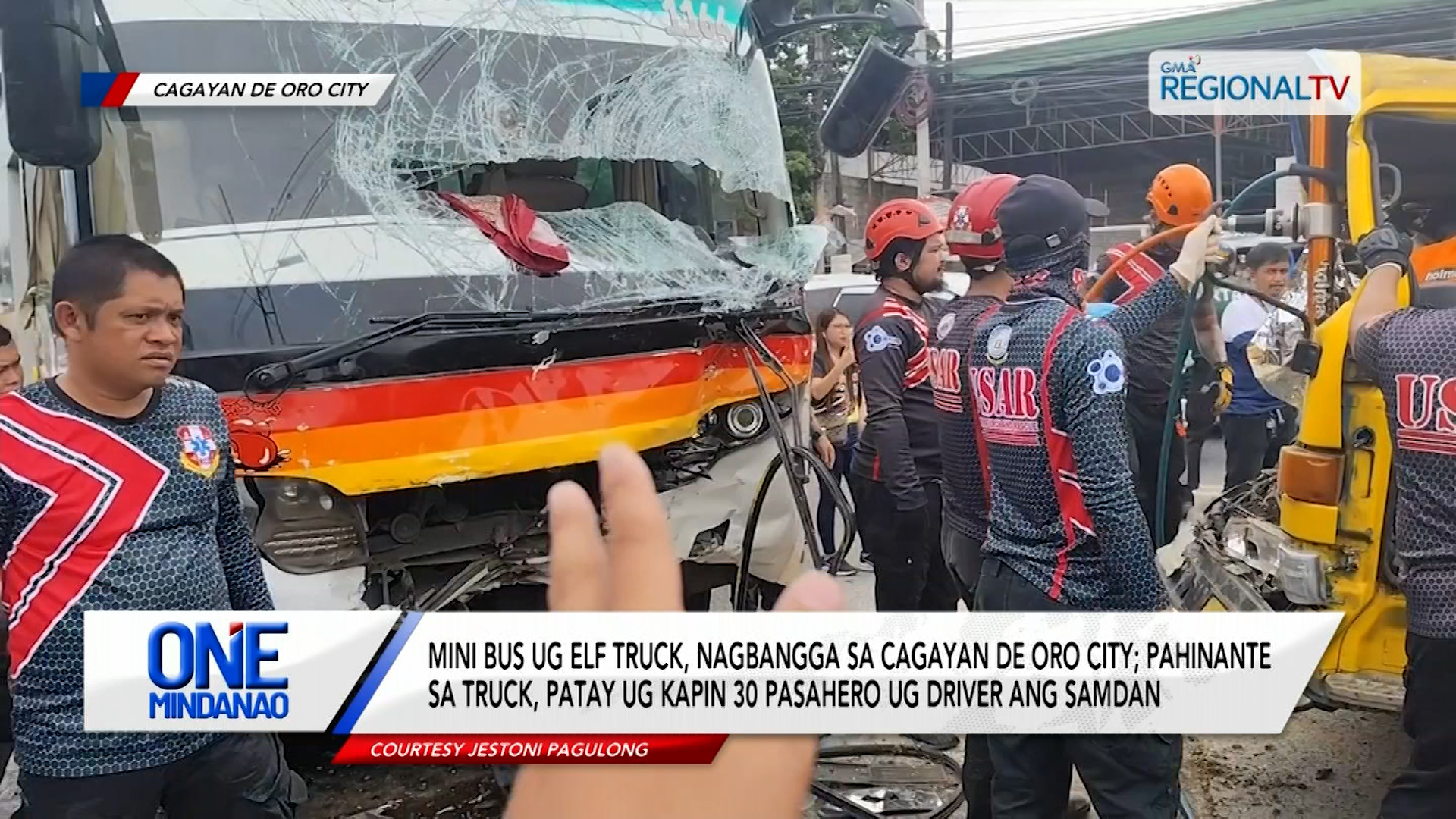 Mini bus ug elf truck, nagbangga sa Cagayan de Oro City