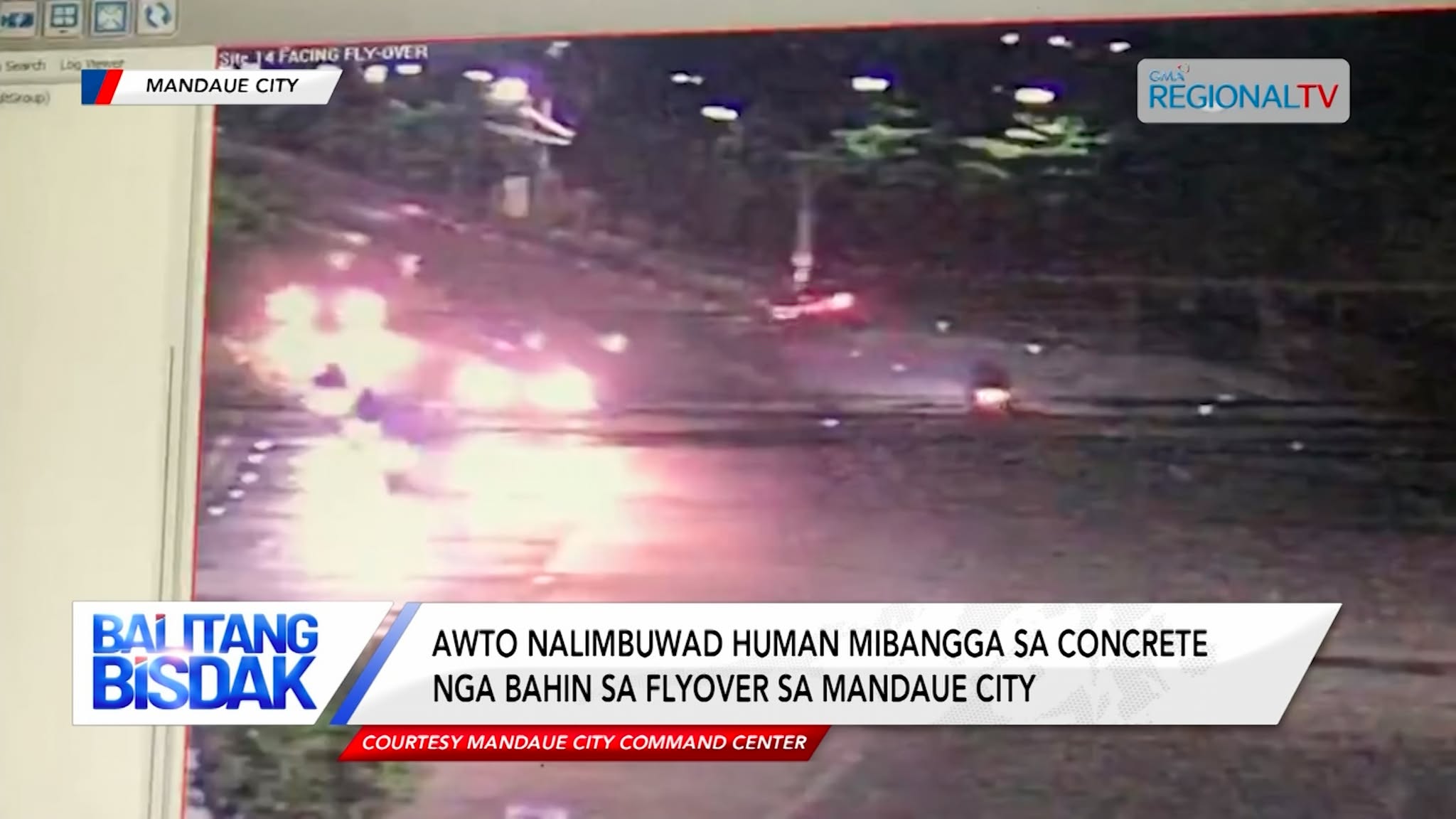 Awto nalimbuwad human mibangga sa concrete nga bahin sa flyover sa Mandaue City