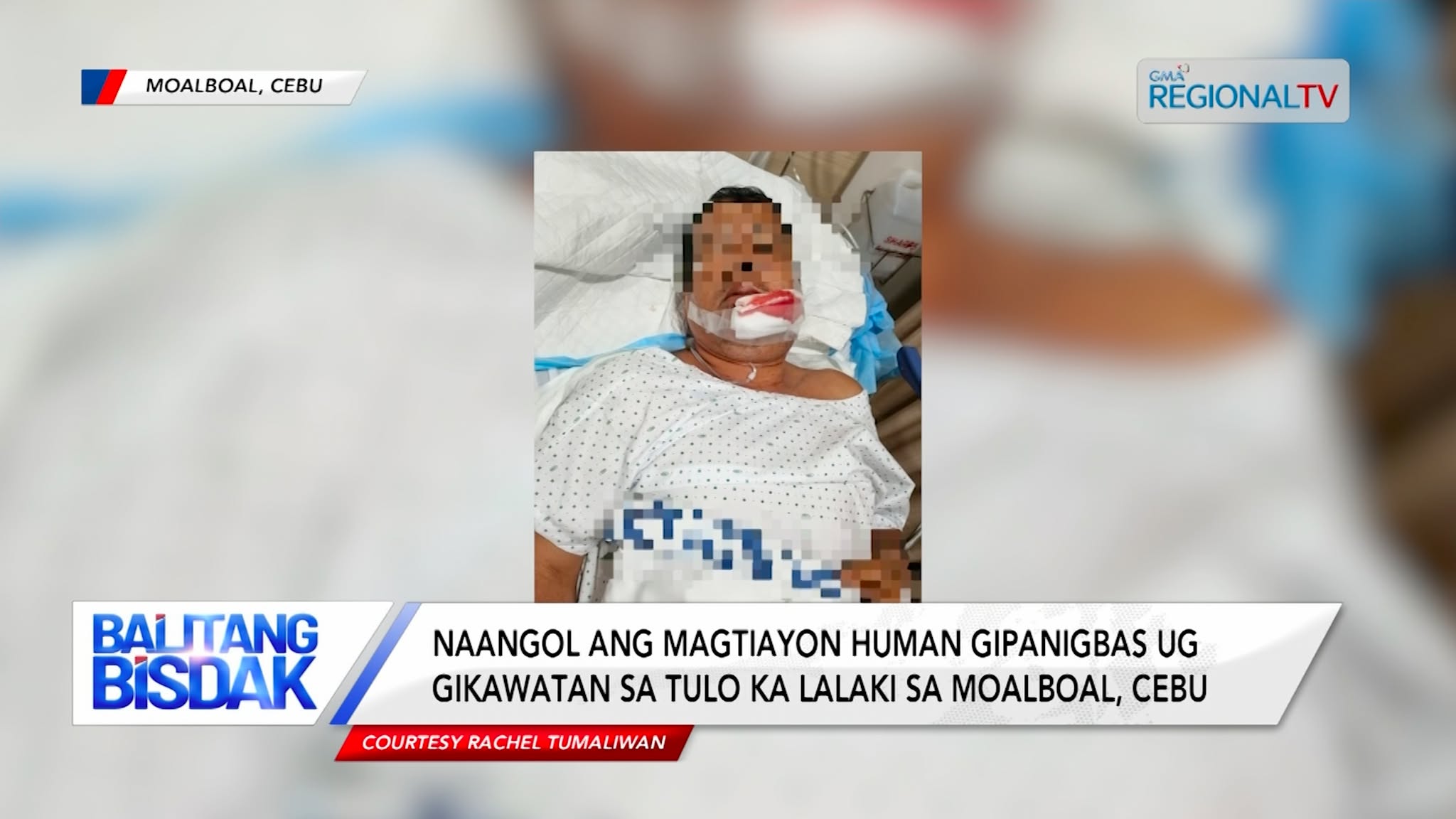 Magtiayon, angol human gipanigbas ug gikawatan sa 3 ka lalaki sa Moalboal, Cebu