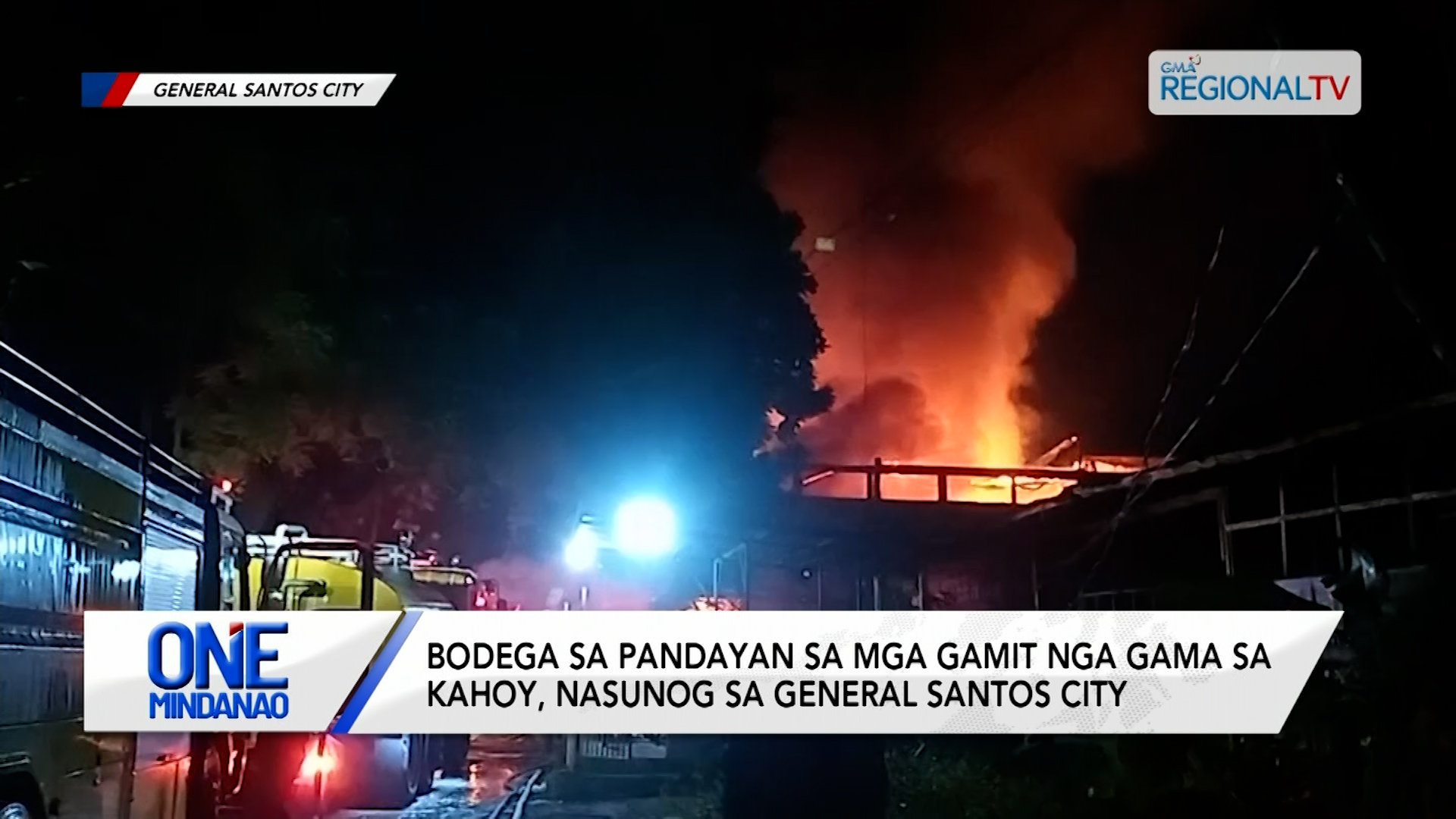 Bodega sa pandayan sa mga gamit nga gama sa kahoy, nasunog