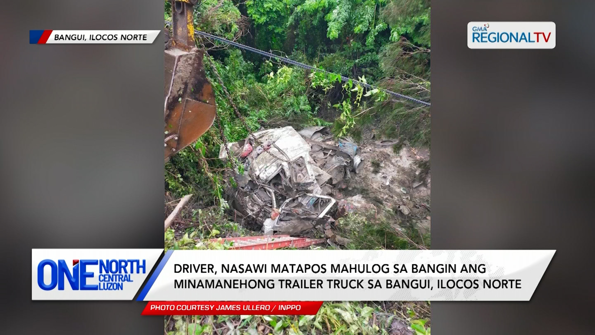 Driver, nasawi matapos mahulog sa bangin ang minamanehong trailer truck