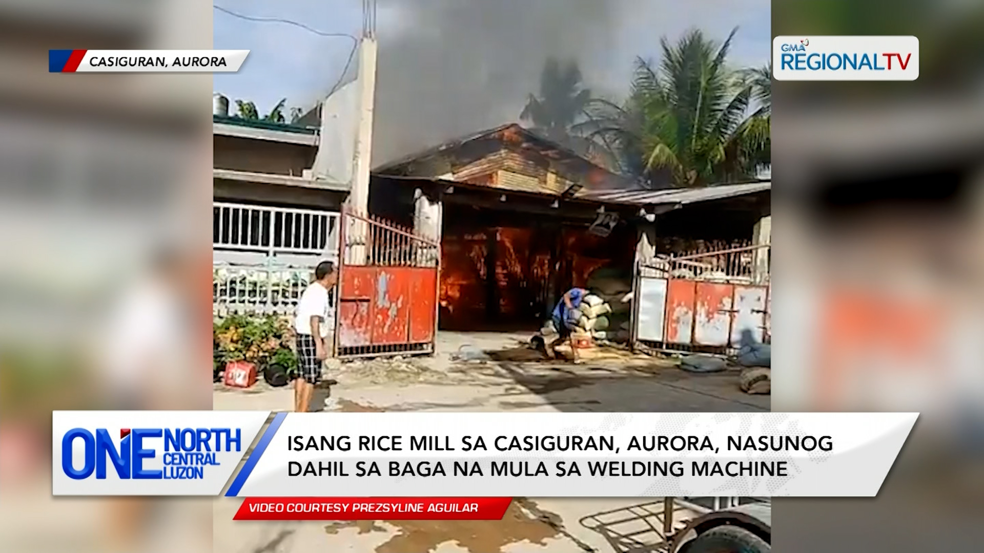 Isang rice mill, nasunog dahil sa baga na mula sa welding machine