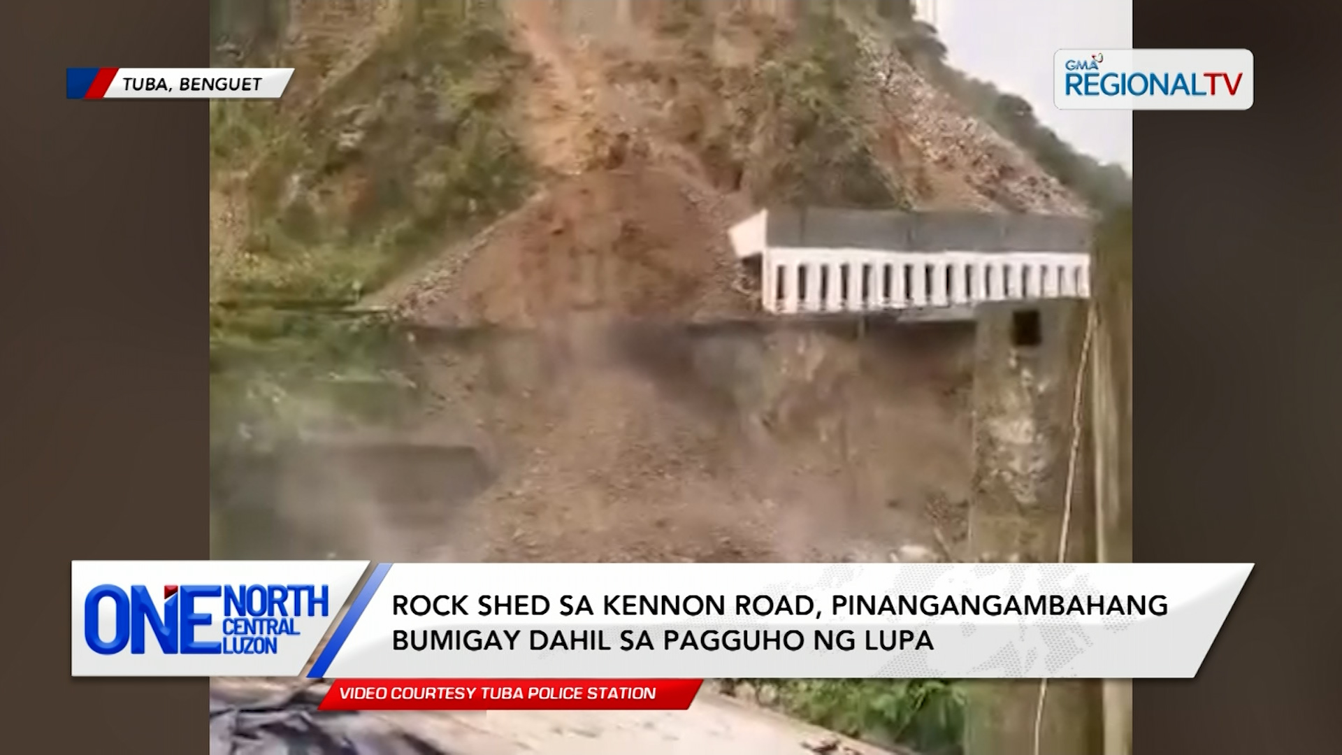 Rock shed sa Kennon Road, pinangangambahang bumigay dahil sa landslide | One North Central Luzon
