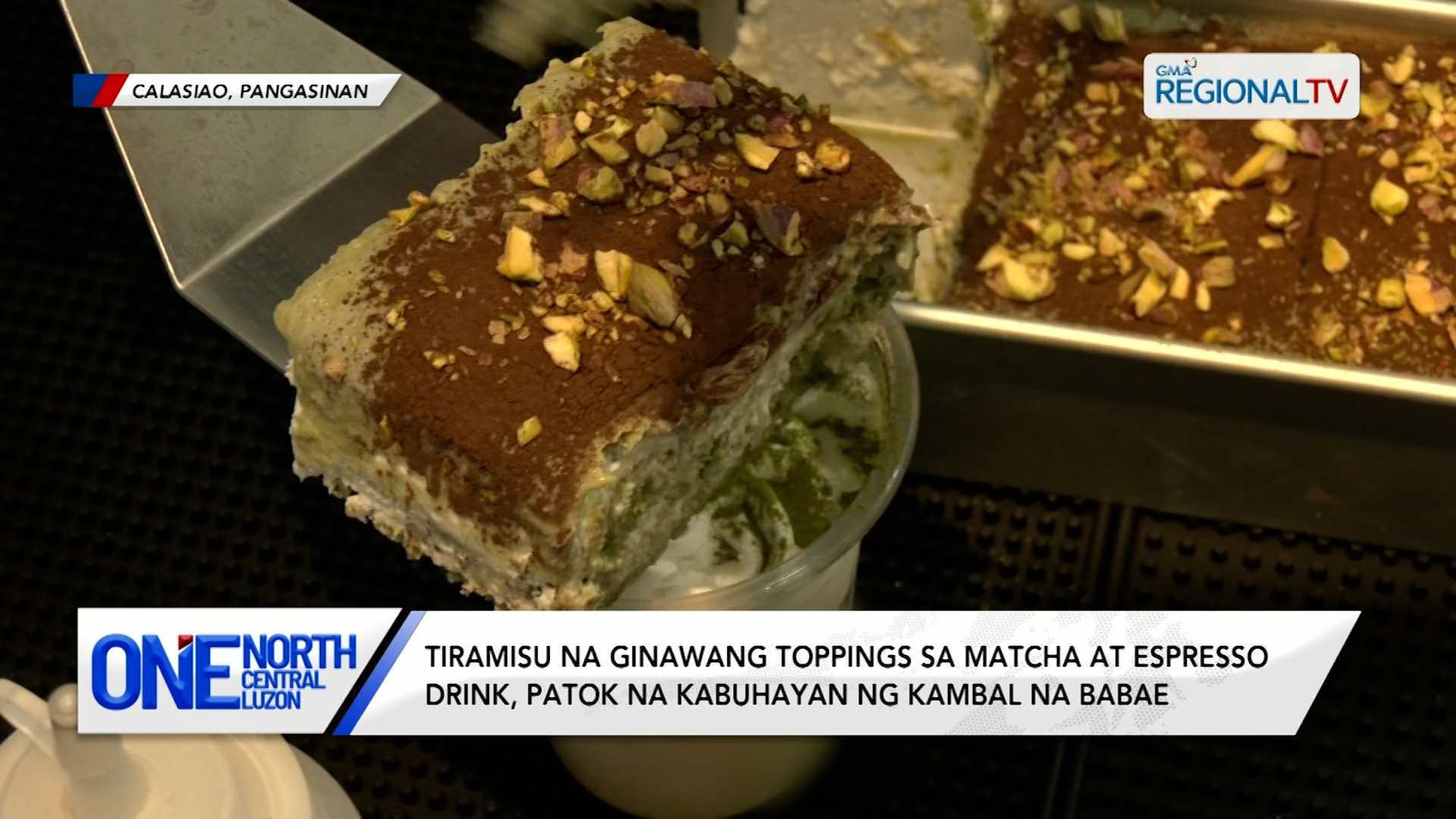 Tiramisu na ginawang toppings sa matcha at espresso drink, patok | One North Central Luzon
