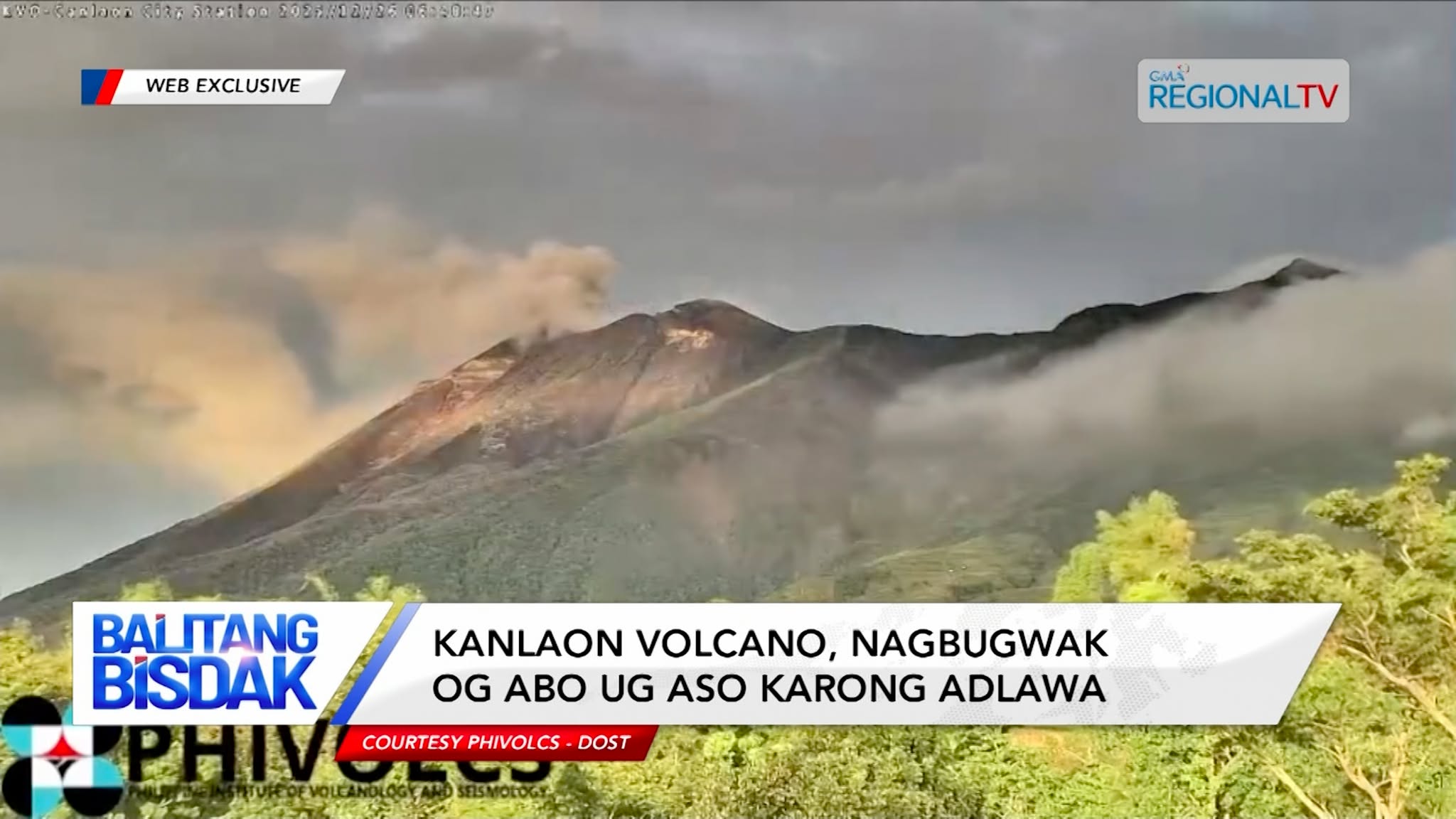Kanlaon Volcano, Nagbugwak og Aso ingon man Abu Karong Adlawa | Balitang Bisdak