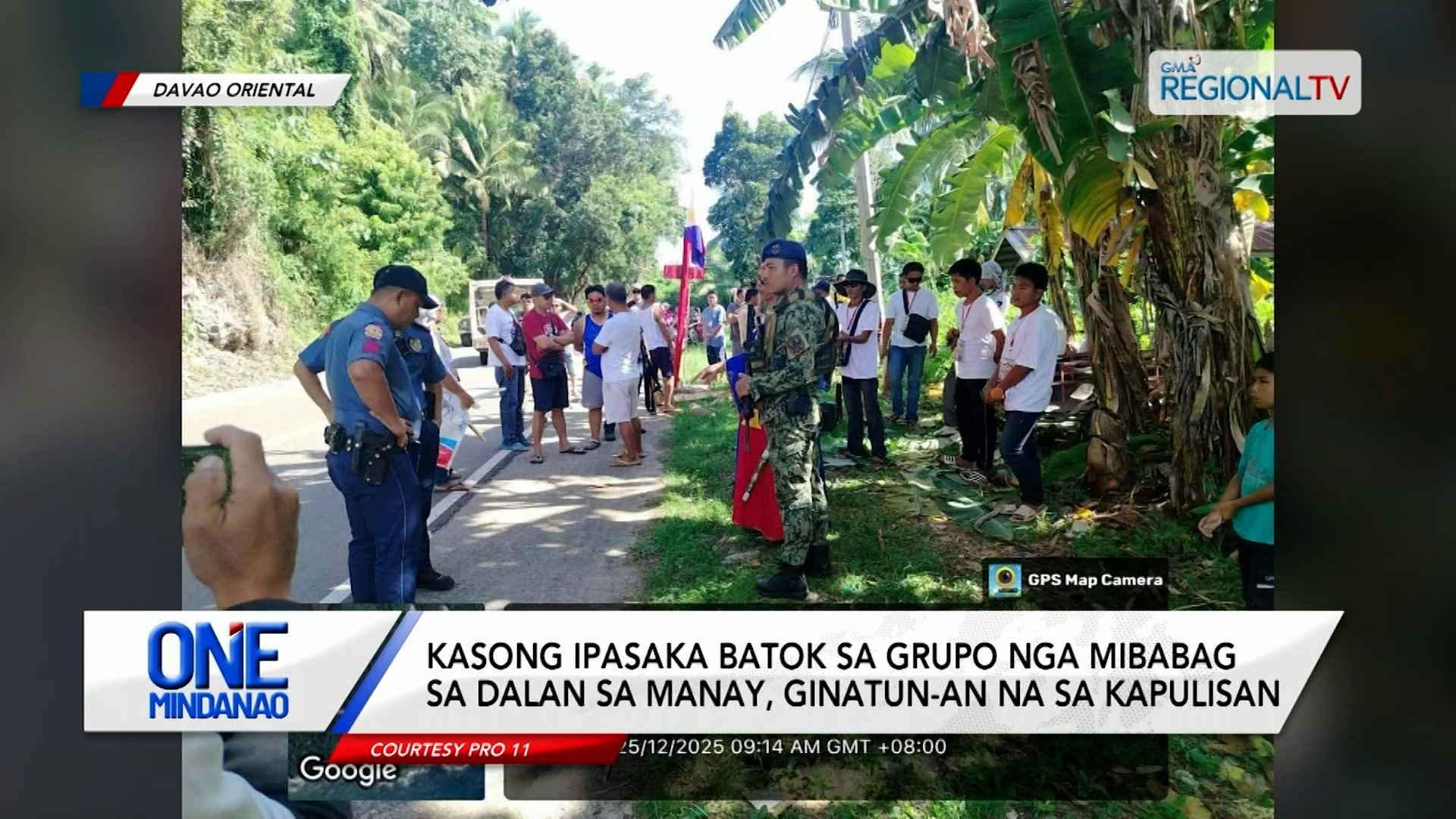 Kasong ipasaka batok sa grupo nga mibabag sa dalan sa Manay, ginatun-an | One Mindanao