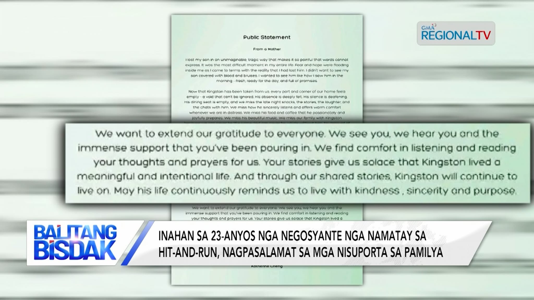 Inahan sa namatay nga Batan-ong Negosyante sa Cebu City, Nagpasalamat | Balitang Bisdak