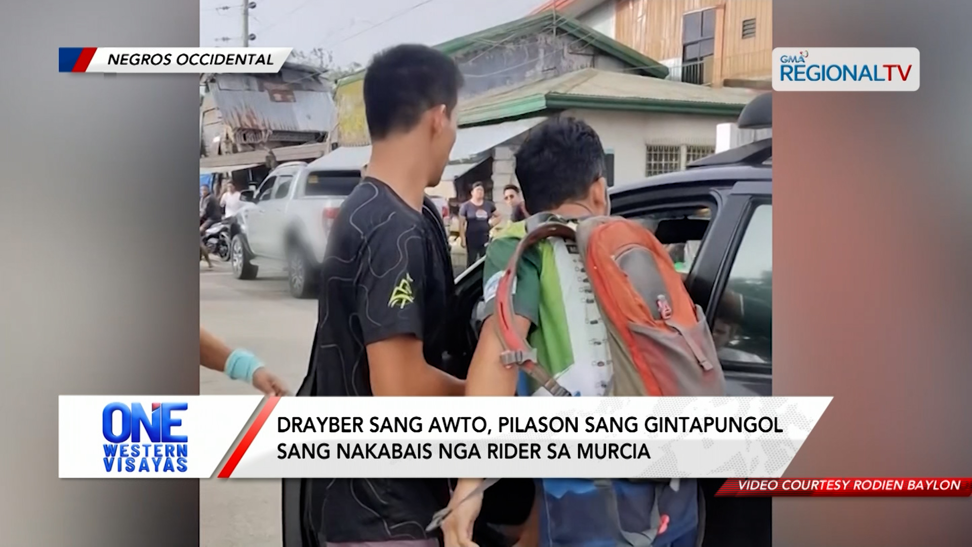 Drayber sang awto, pilason sang gintapungol sang nakabais nga rider sa Murcia | One Western Visayas