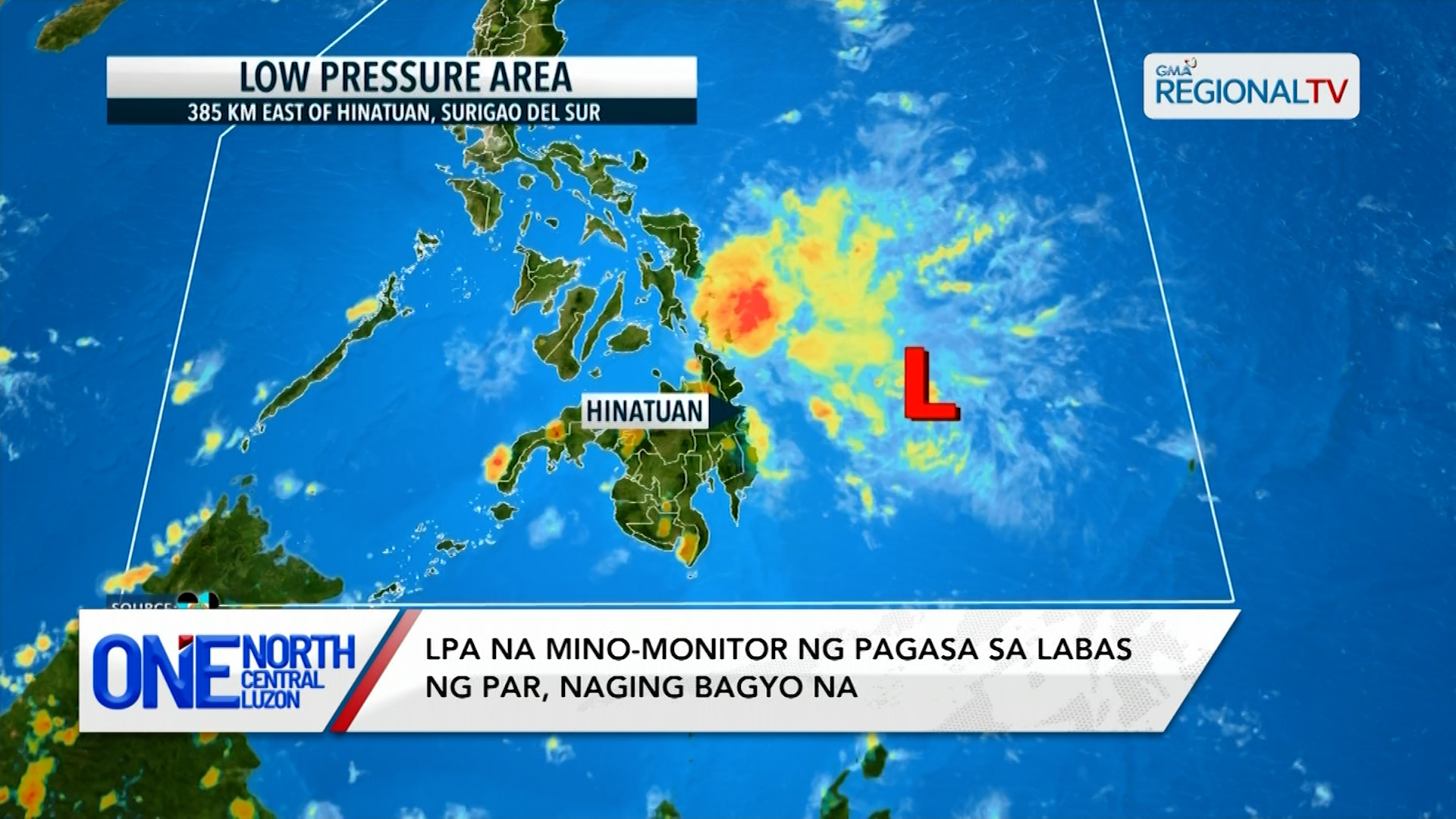 LPA na mino-monitor ng PAGASA sa labas ng PAR, naging bagyo na | One North Central Luzon