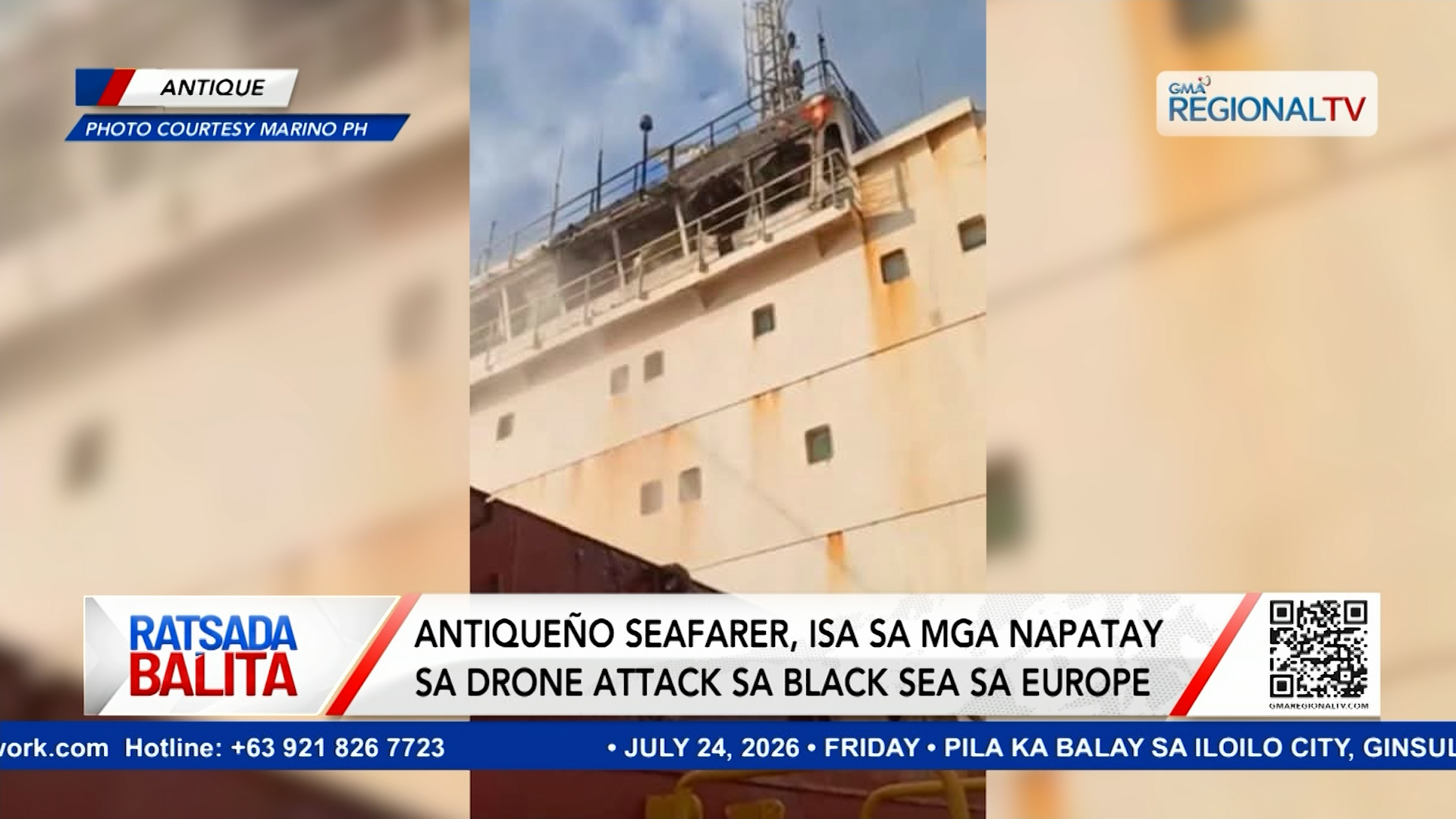 Antiqueño seafarer, isa sa mga napatay sa drone attack sa Black Sea sa Europe | Ratsada Balita