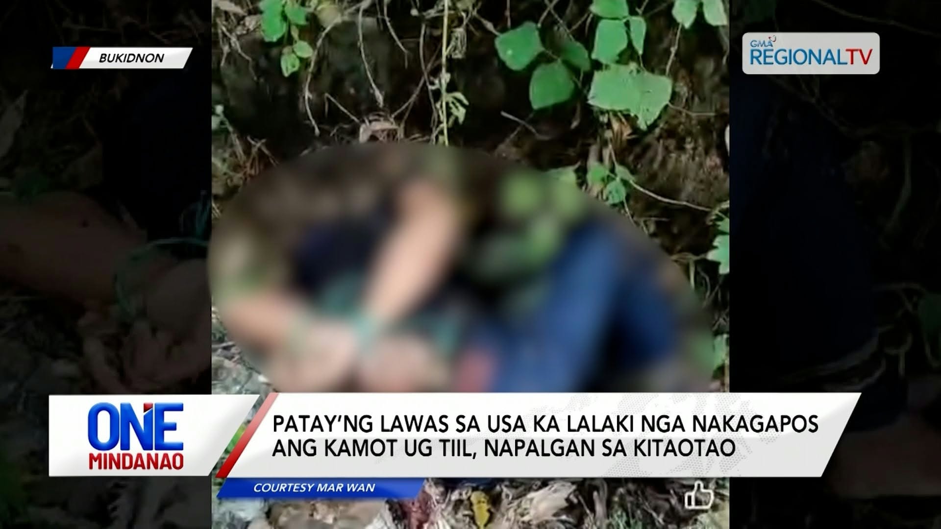 Patay’ng lawas nga nakagapos ang kamot ug tiil, napalgan sa Kitaotao I One Mindanao