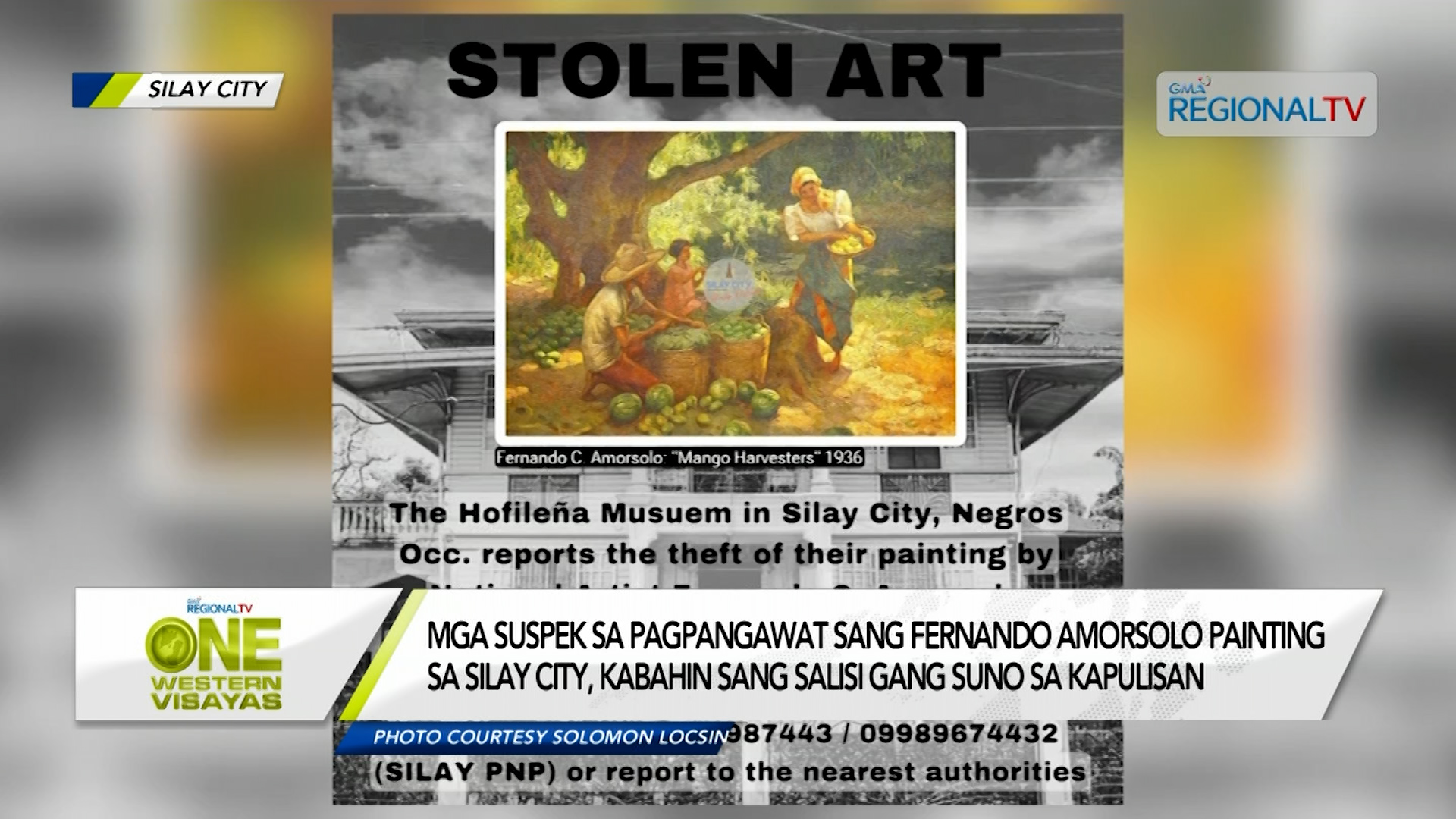 Fernando Amorsolo painting sa museo sa Silay City, ginkawat