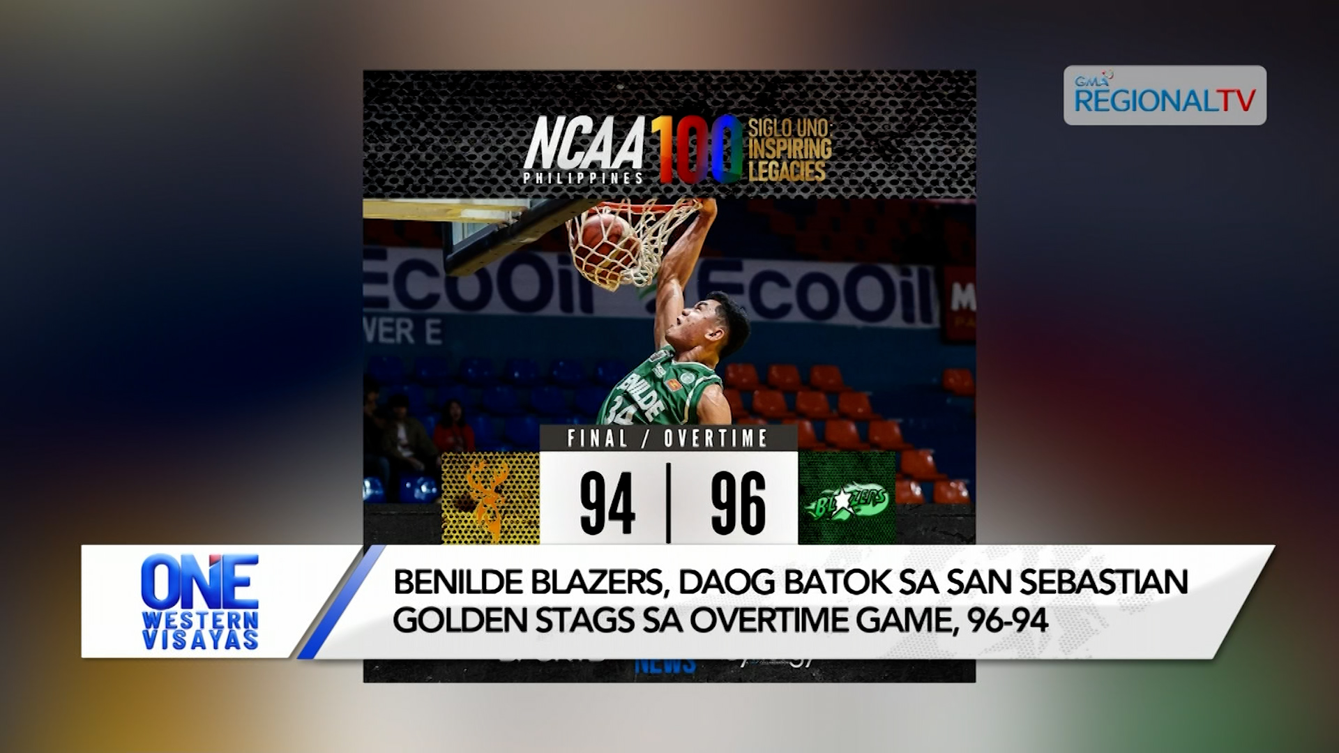 Benilde Blazers, daog batok sa San Sebastian Golden Stags sa overtime, 96-94