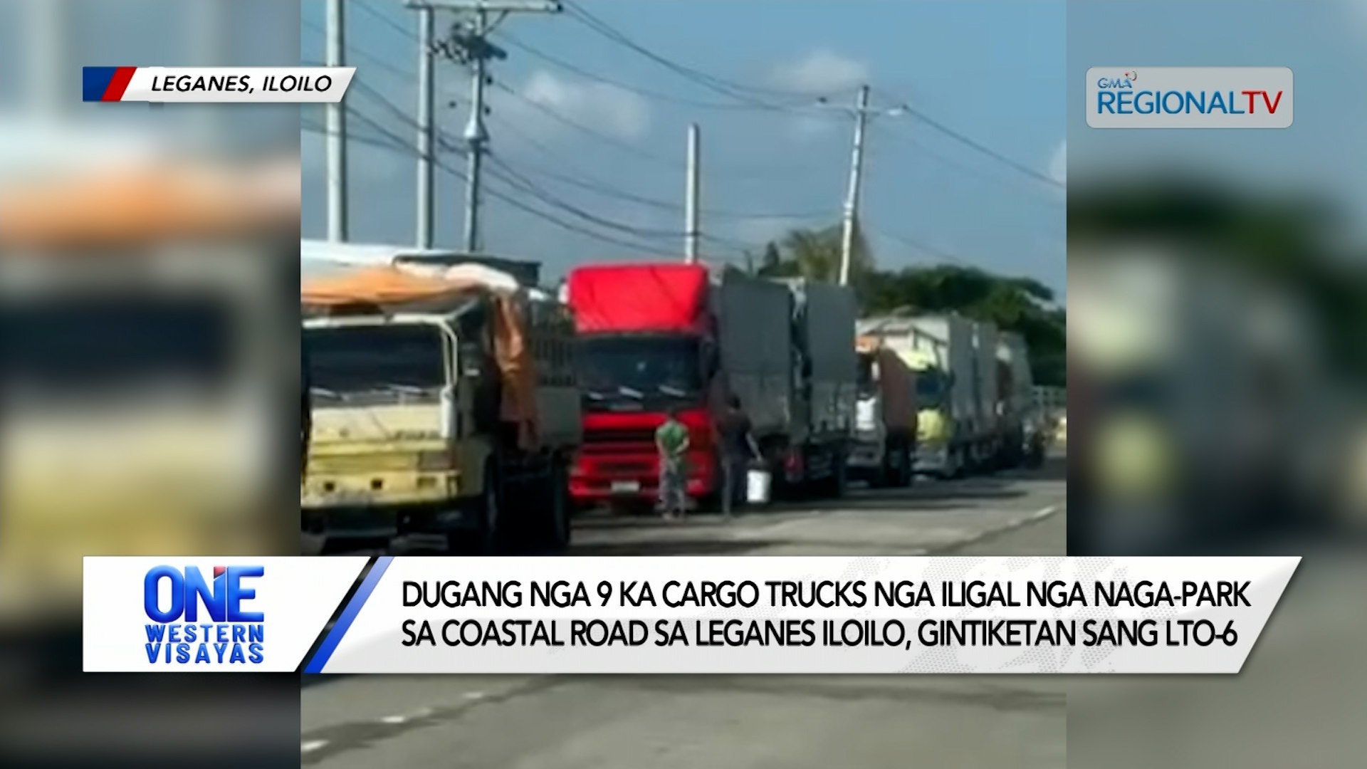 Dugang nga 9 ka cargo trucks nga iligal nga naga-park sa coastal road gintiketan