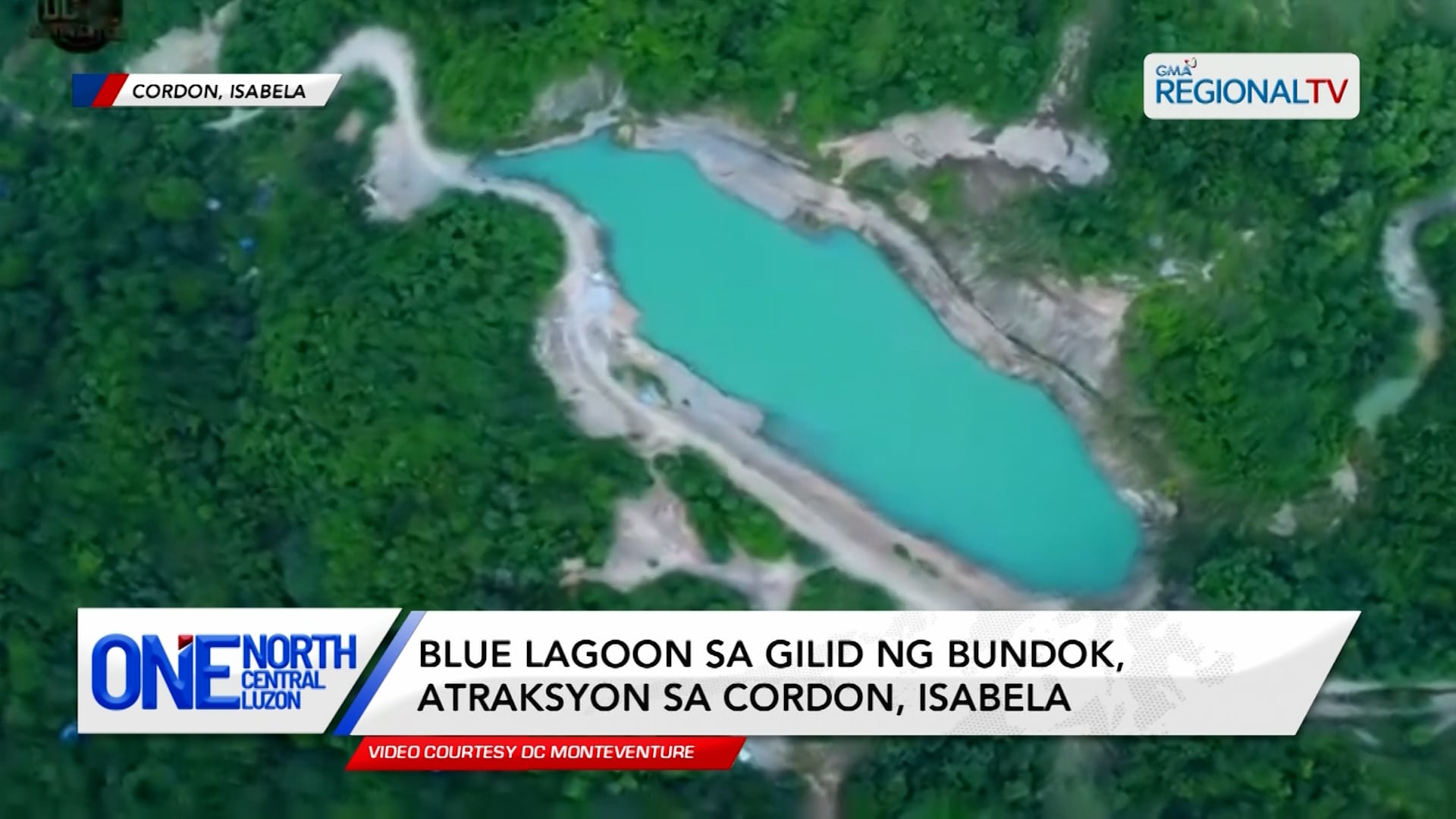 Blue lagoon sa gilid ng bundok, atraksyon sa Cordon, Isabela