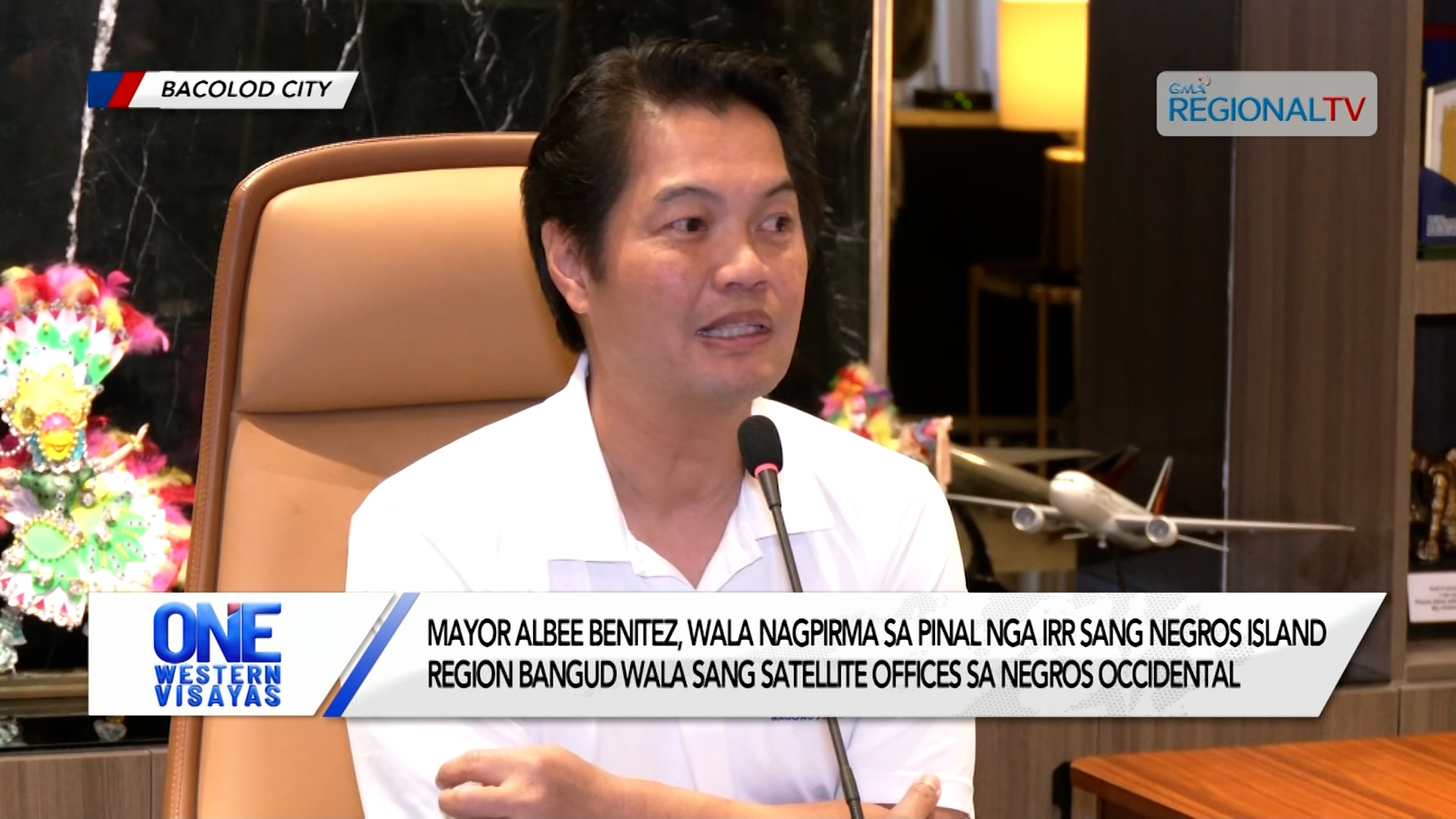 Mayor Albee Benitez, wala nagpirma sa pinal nga IRR sang Negros Island Region