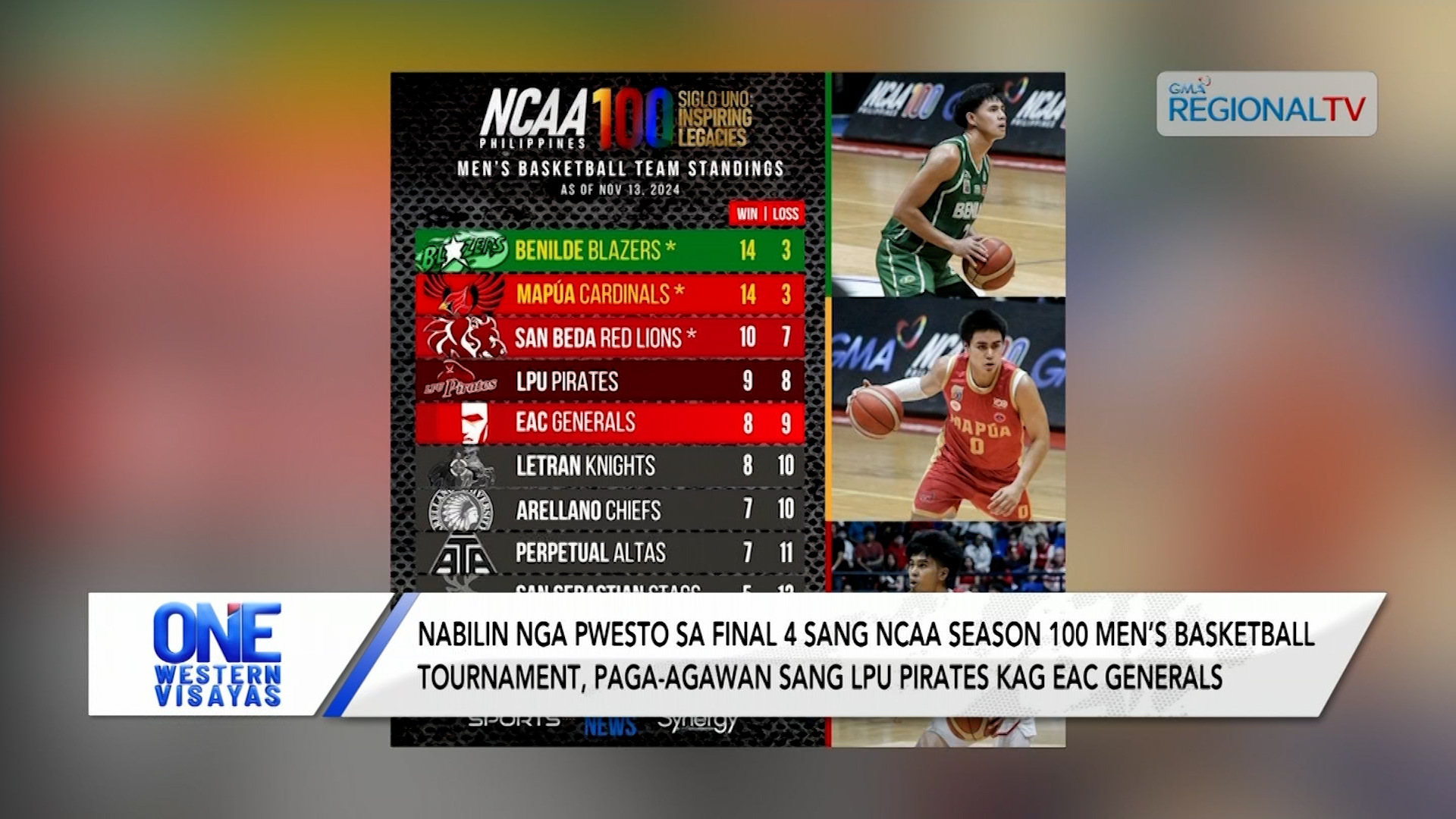 Nabilin nga pwesto sa final 4, paga-agawan sang LPU Pirates kag EAC Generals