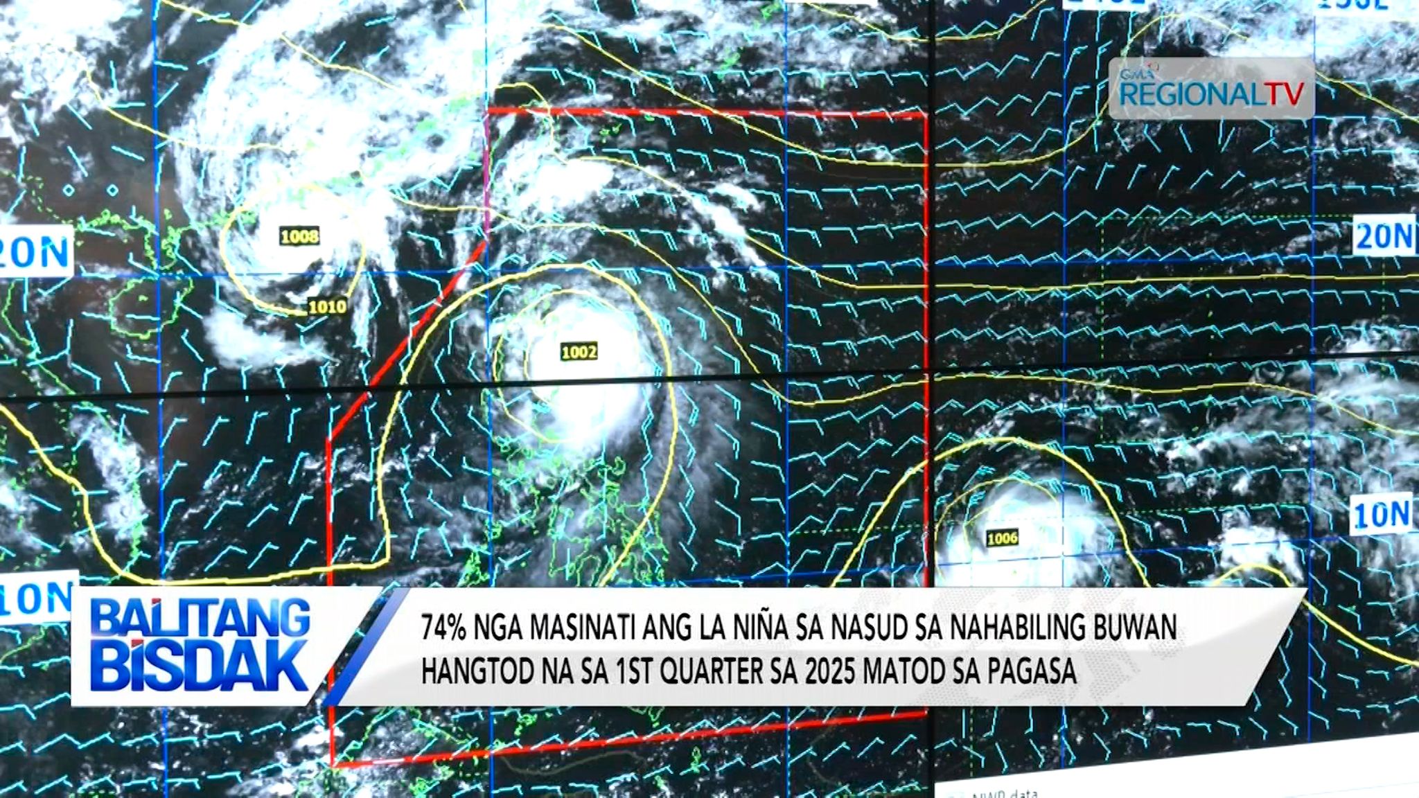 74% nga masinati ang La Niña sa nasud sa nahabiling mga buwan matod sa PAGASA