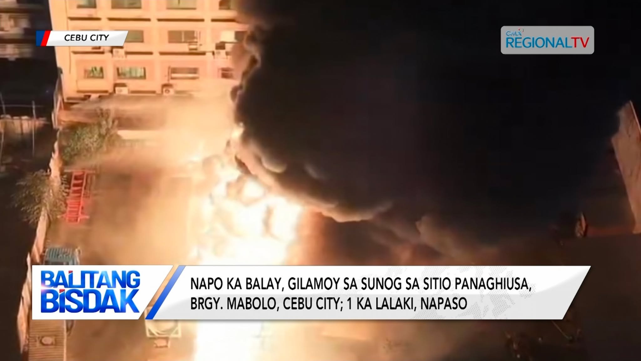 10 ka balay, nasunog sa Sitio Panaghiusa, Brgy. Mabolo; 1 ka lalaki, napaso