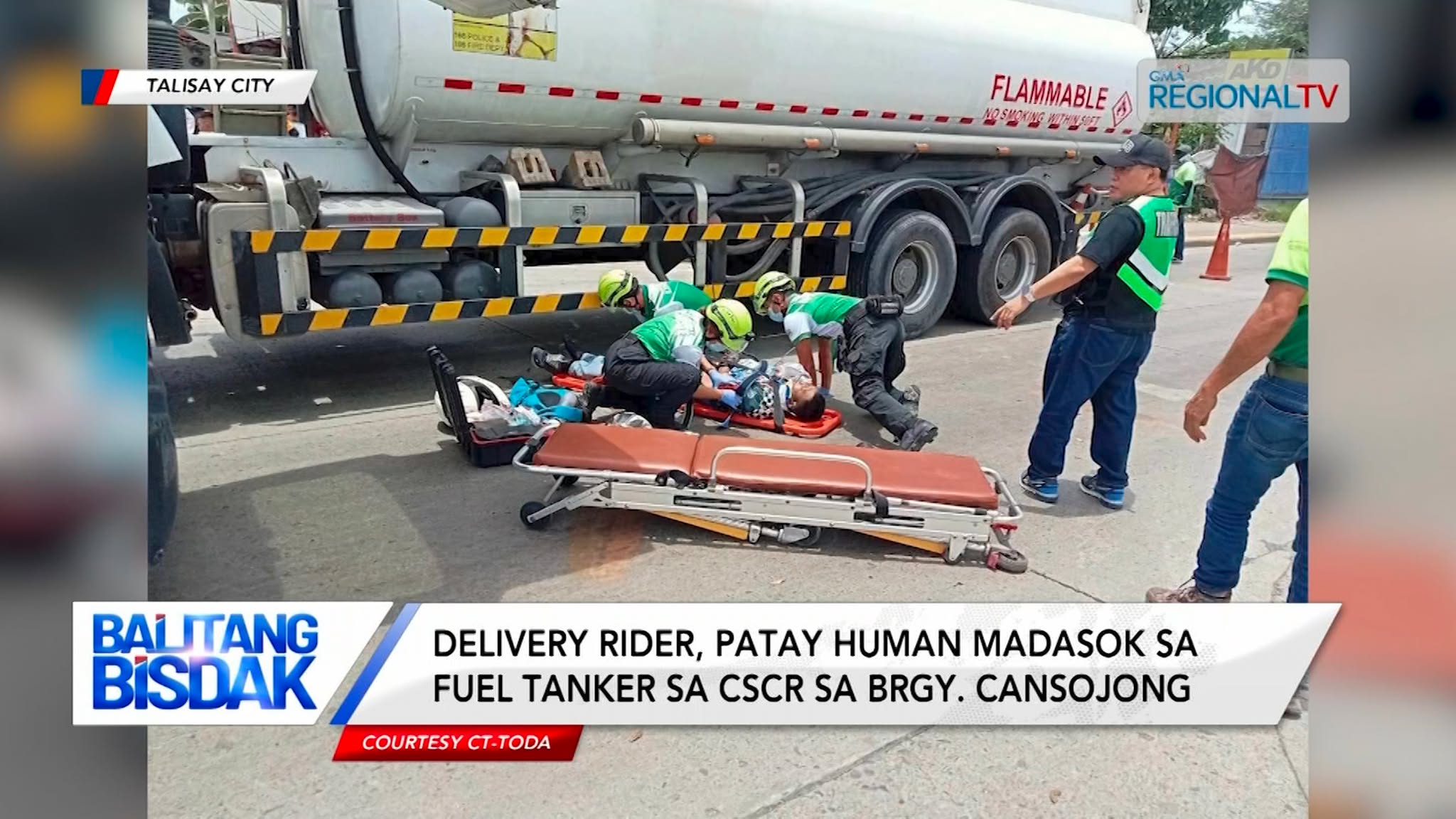 Delivery rider, patay human madasok sa fuel tanker sa CSCR sa Brgy. Cansojong