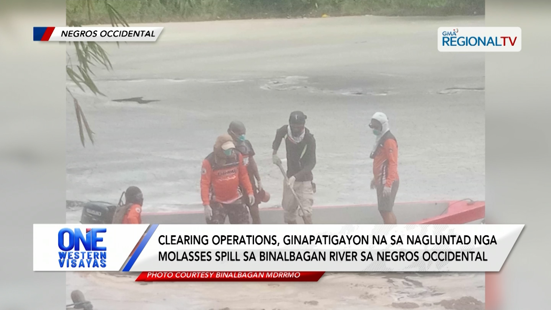 Clearing operations, ginapatigayon sa molasses spill sa suba sa Binalbagan